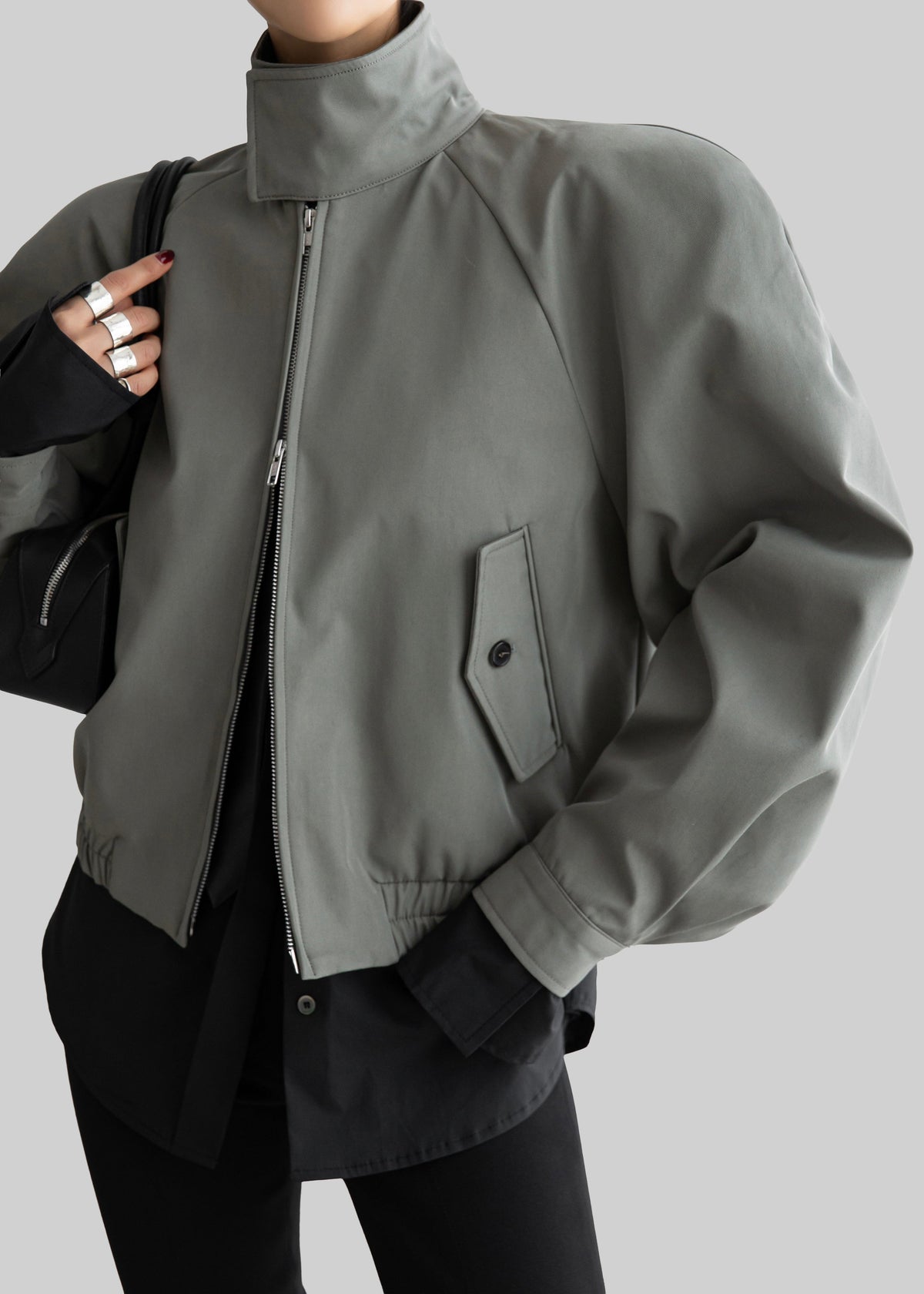Rennes Curved Blouson Jacket - Sage – view 6 of 10