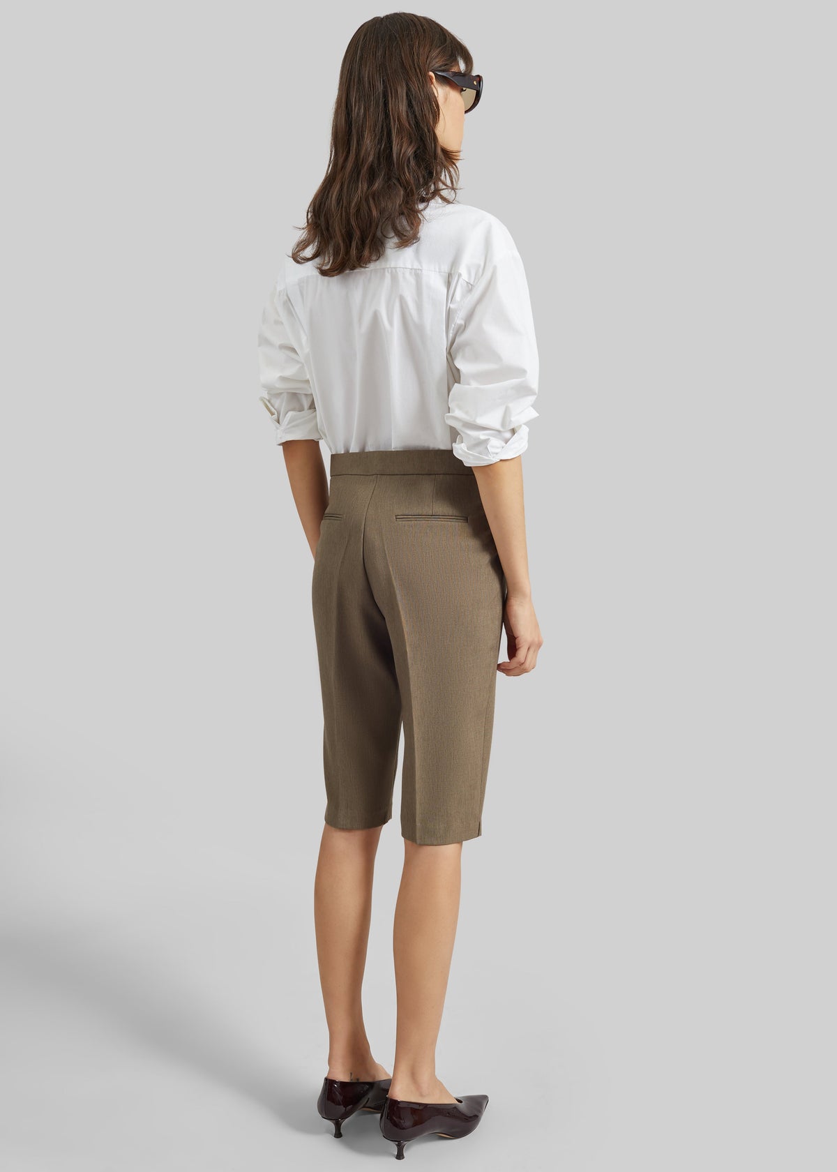 Reva Tailored Bermuda Shorts - Dark Taupe – view 6 of 7