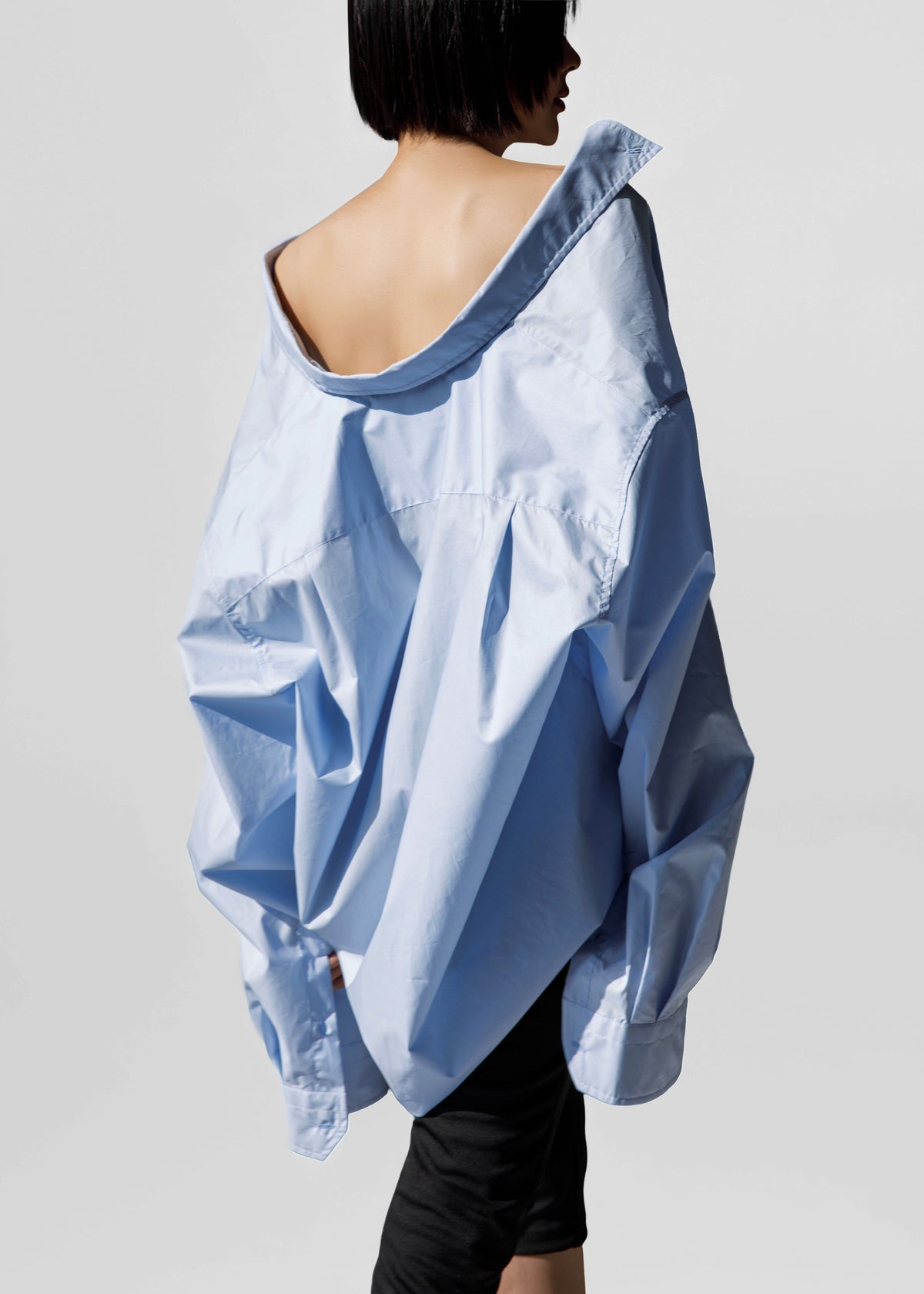 Revel Poplin Oversized Shirt - Sky Blue – view 1 of 10