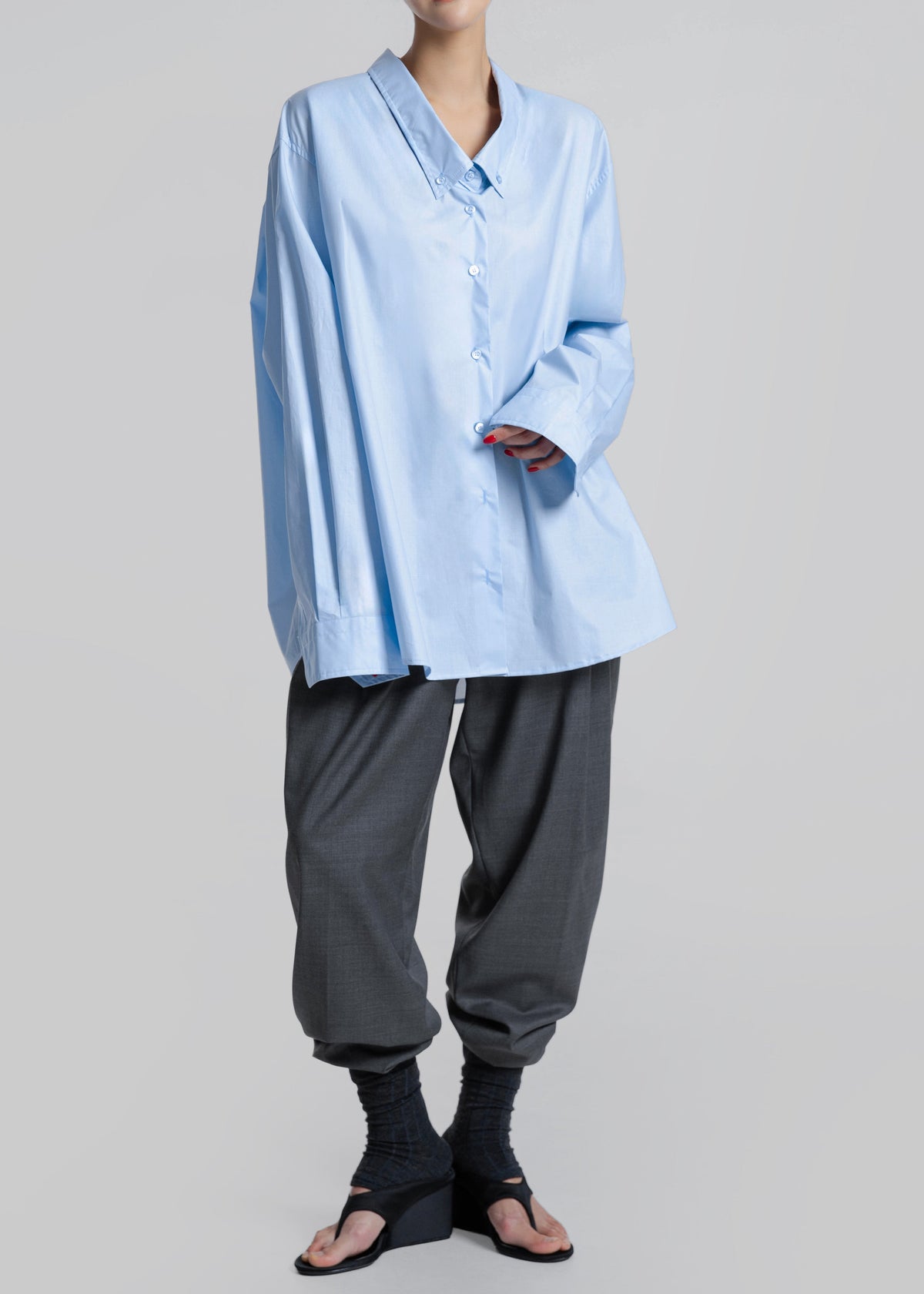 Revel Poplin Oversized Shirt - Sky Blue – view 5 of 10