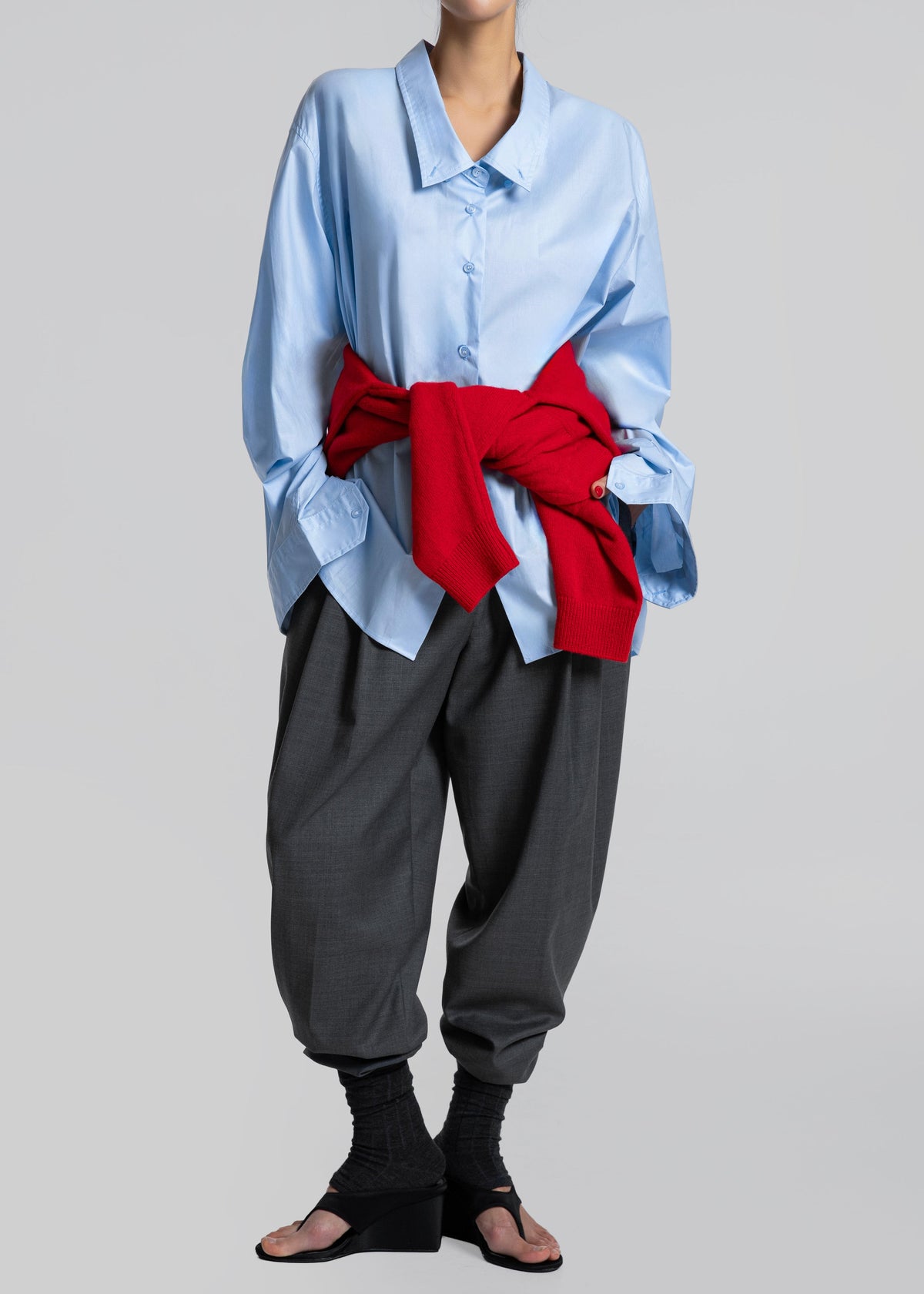 Revel Poplin Oversized Shirt - Sky Blue – view 9 of 10