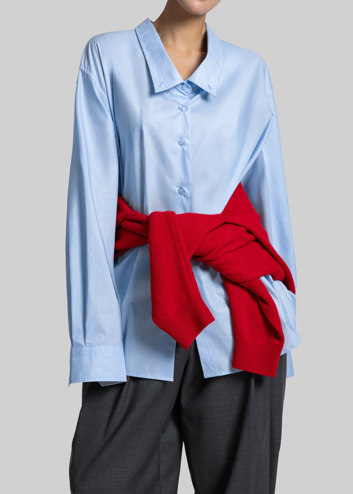 Revel Poplin Oversized Shirt - Sky Blue – view 10 of 10
