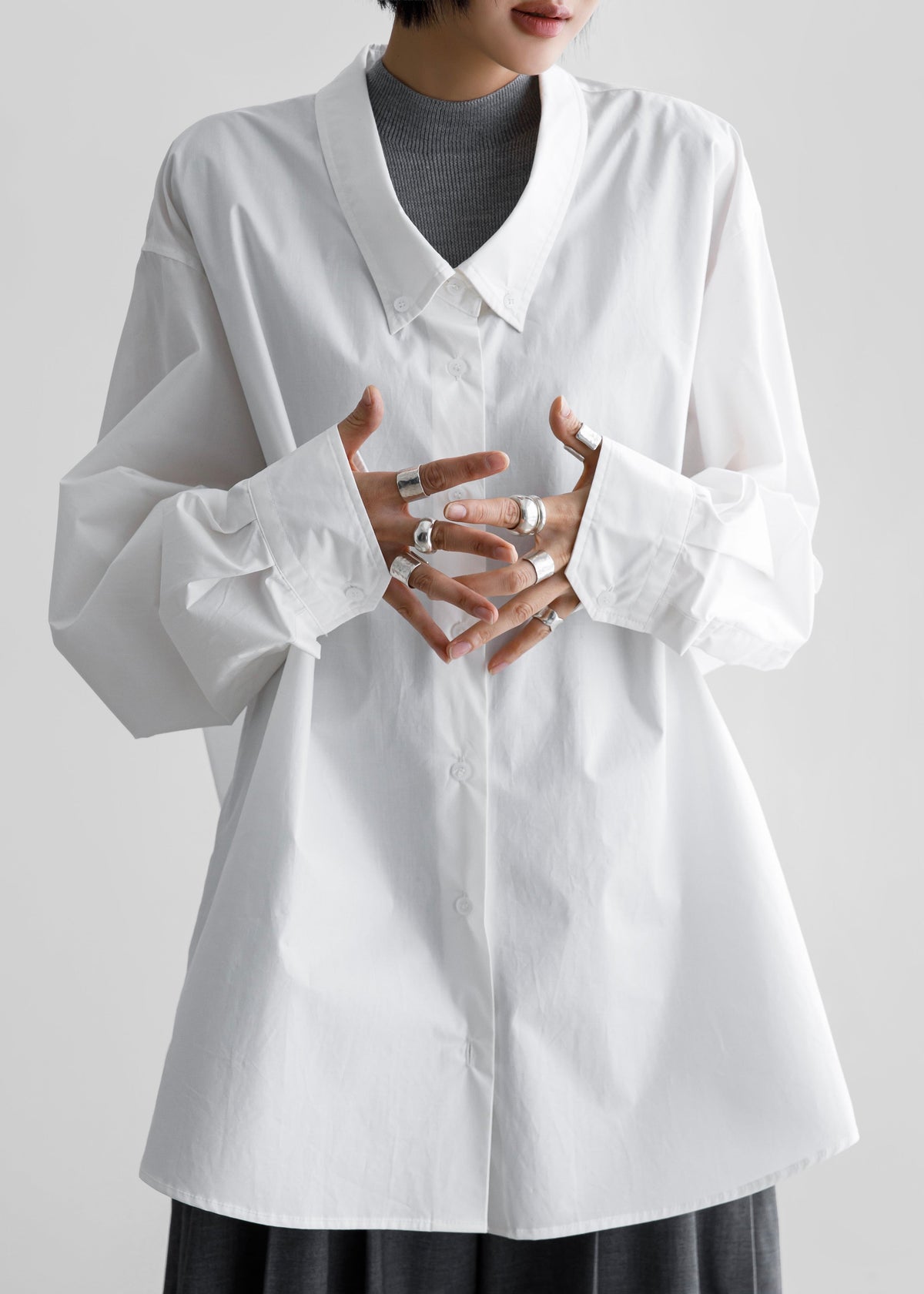 Revel Poplin Oversized Shirt - White – view 1 of 6