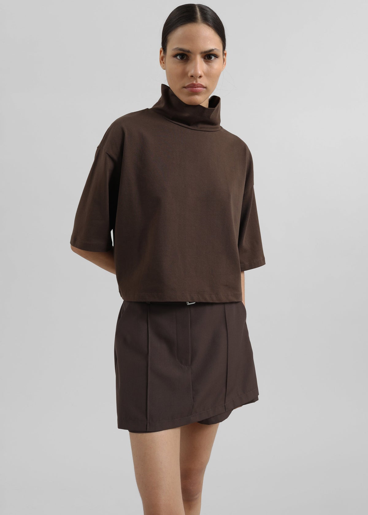 Reza Cropped Tee - Brown – view 4 of 6