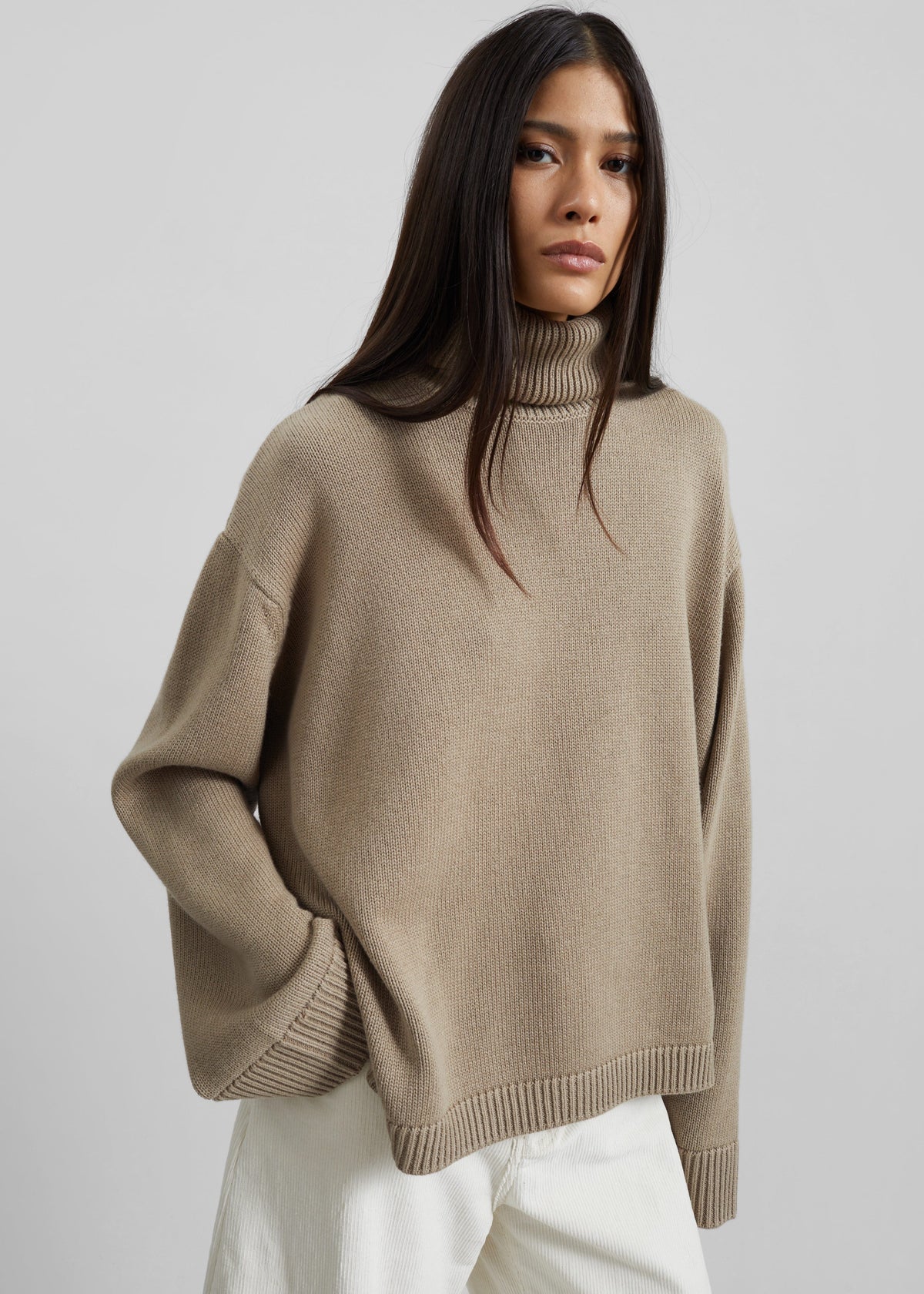 Rhea Trapeze Turtleneck - Beige – view 3 of 8