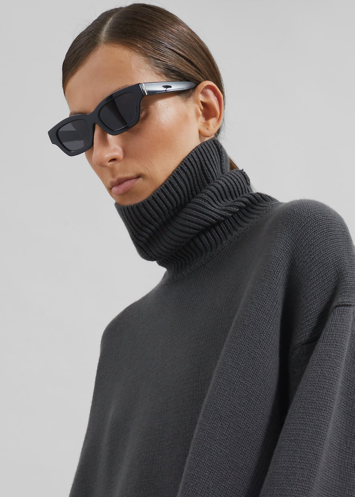 Rhea Trapeze Turtleneck - Light Khaki – view 7 of 9