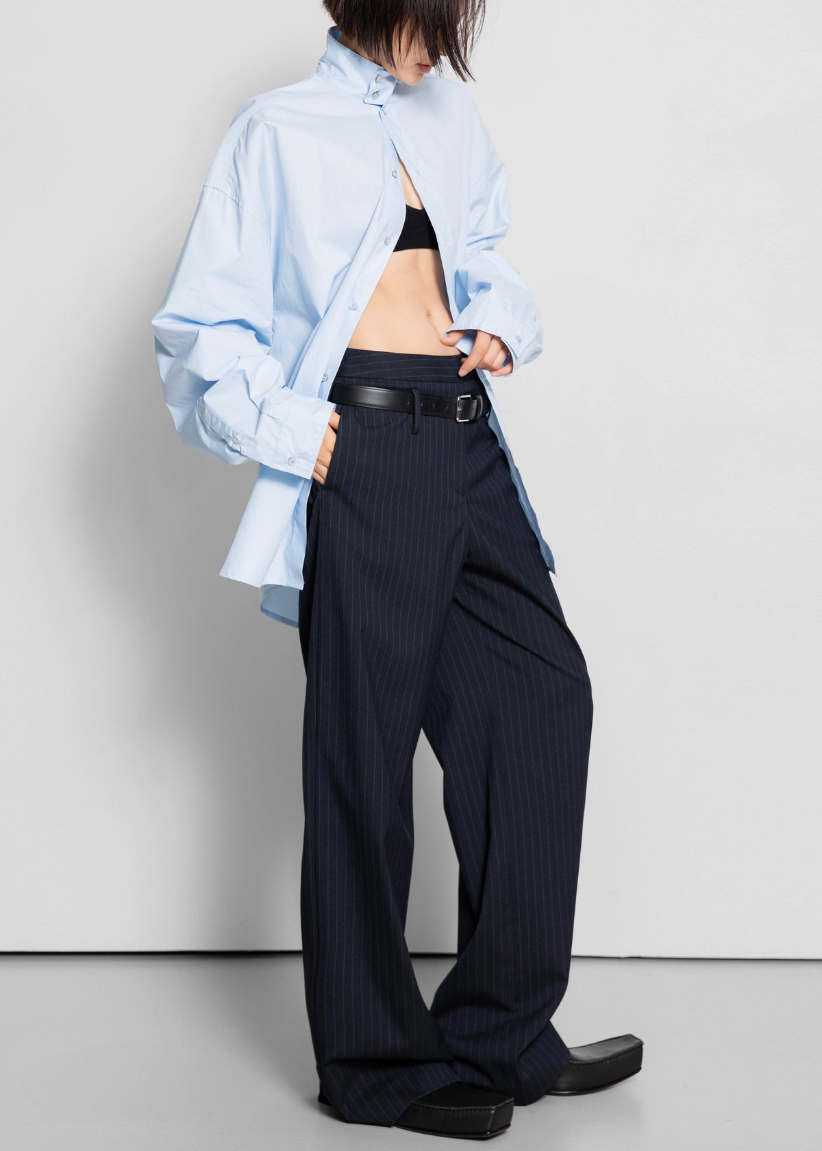 Riken Oversized Shirt - Sky Blue – view 2 of 13