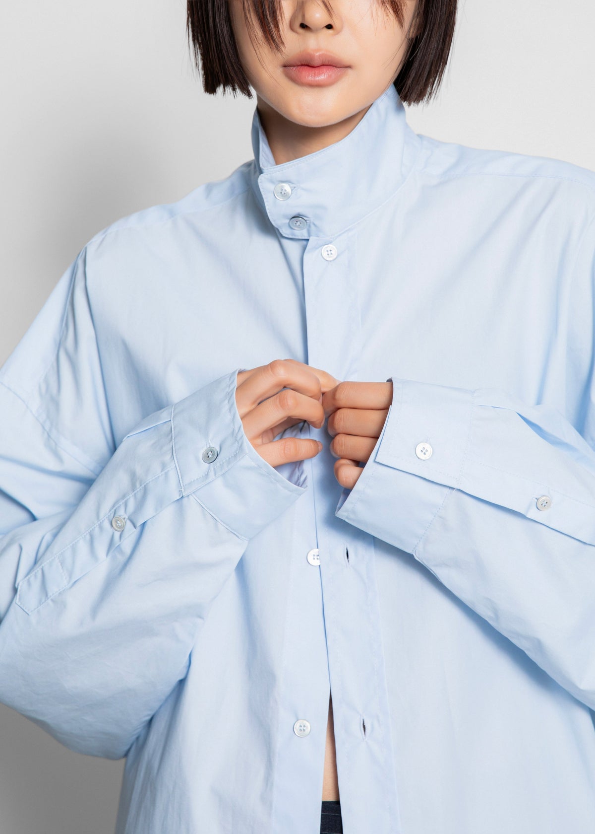 Riken Oversized Shirt - Sky Blue – view 9 of 13
