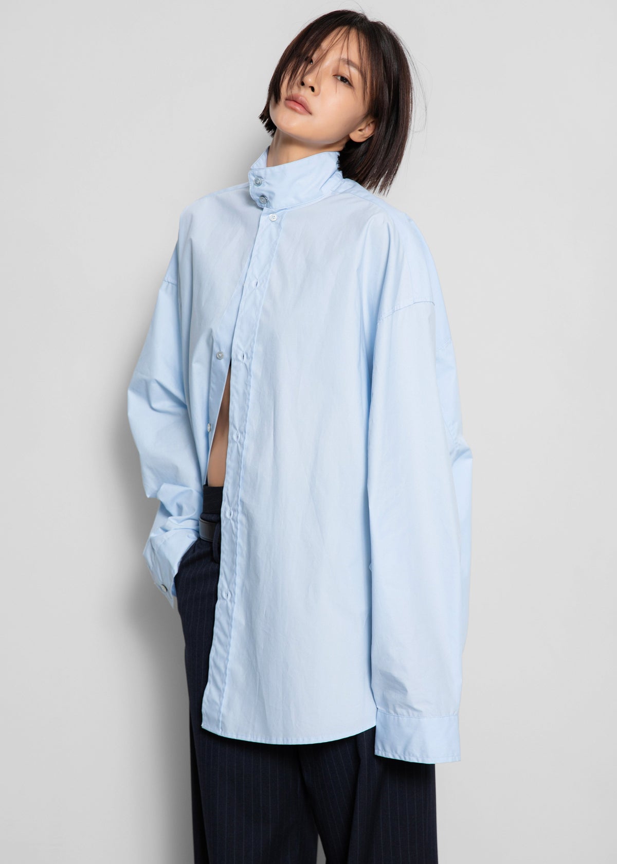 Riken Oversized Shirt - Sky Blue – view 1 of 13