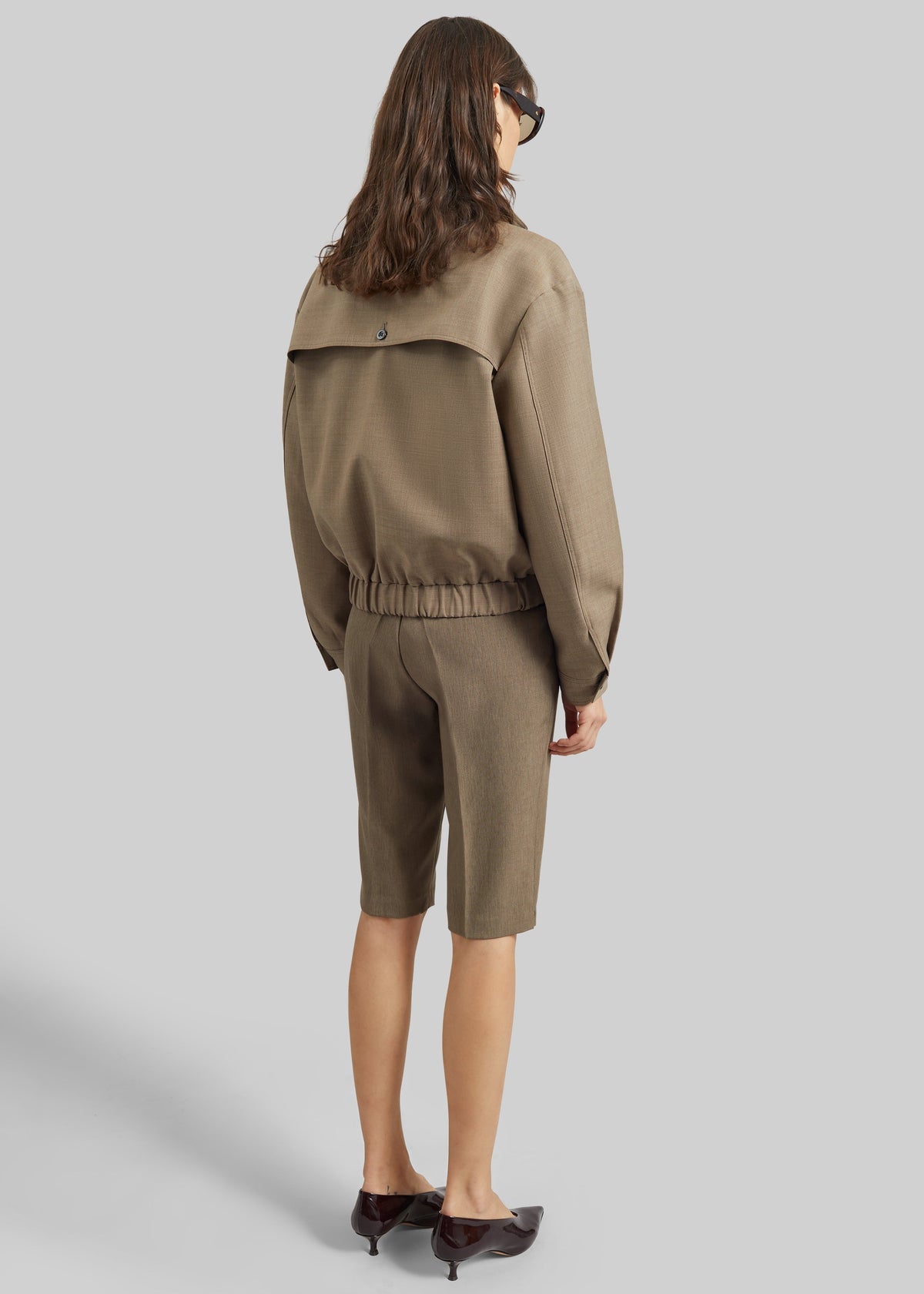Rillan Double-Breasted Blouson Jacket - Taupe Melange – view 10 of 11