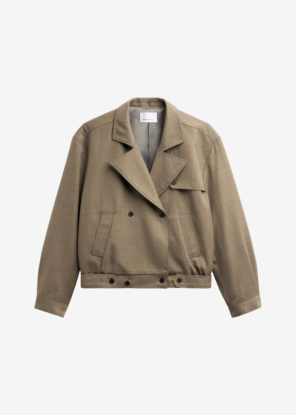 Rillan Double-Breasted Blouson Jacket - Taupe Melange – view 11 of 11