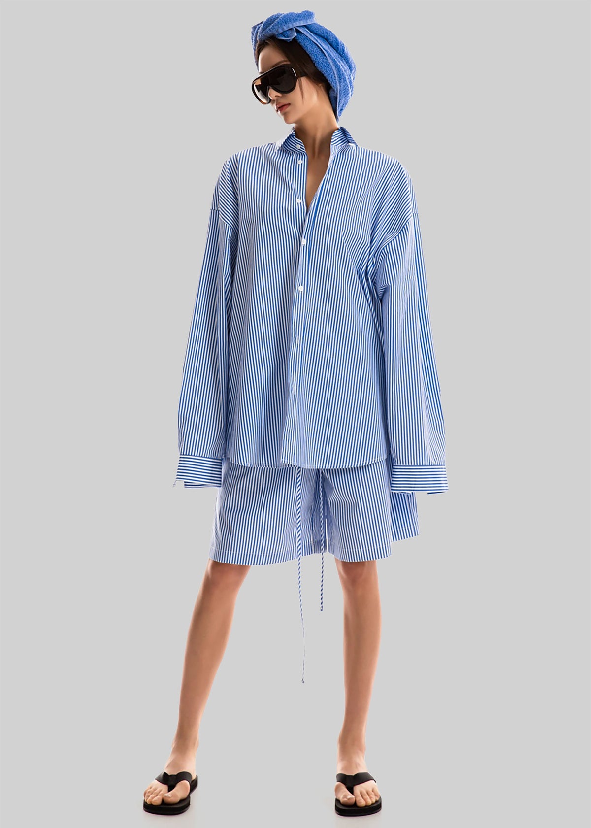 Rimini Bermuda Shorts - Blue/White Stripe – view 1 of 9