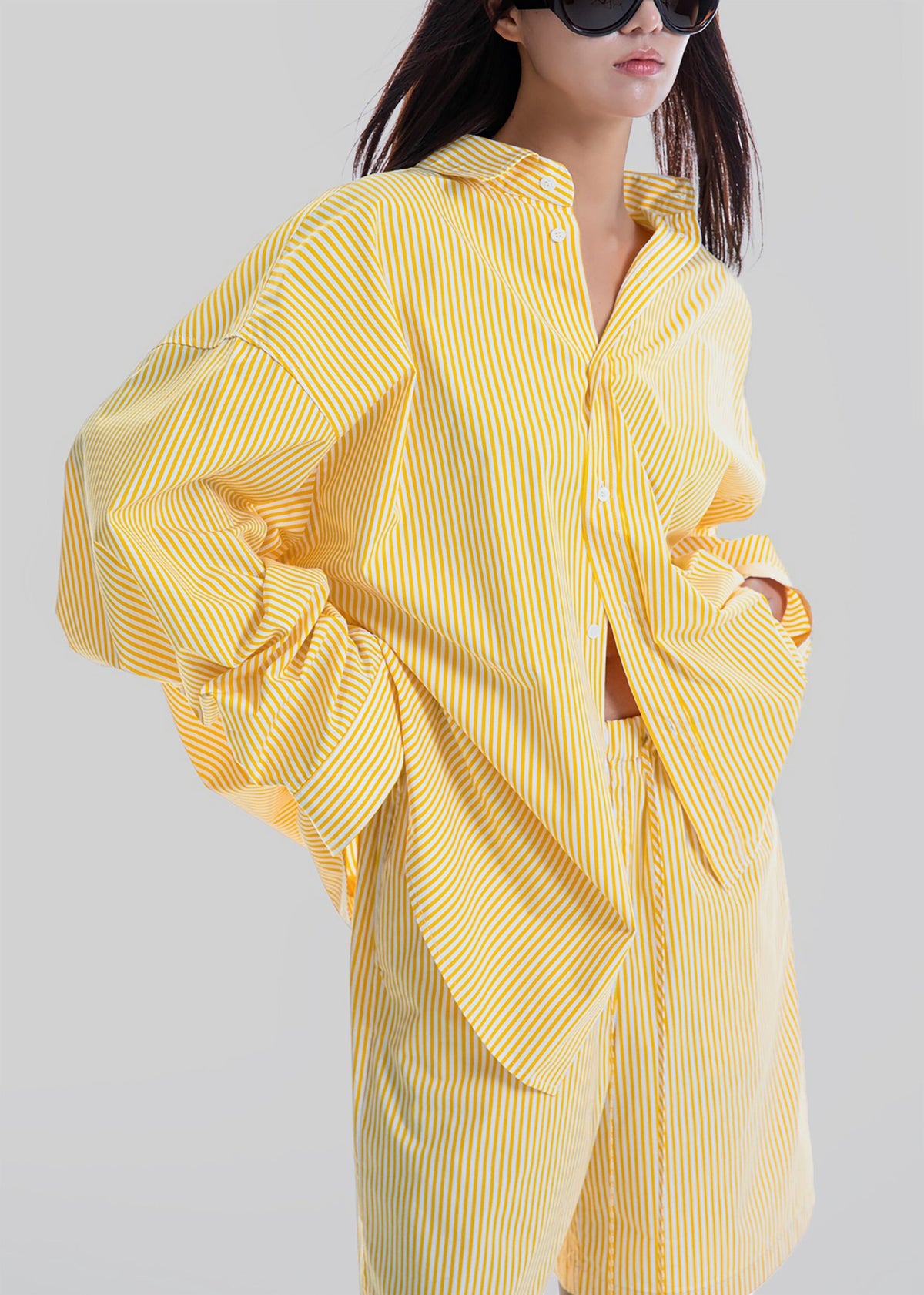 Rimini Bermuda Shorts - Yellow/White Stripe – view 4 of 10