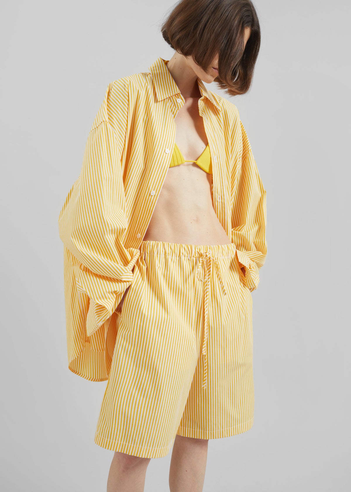 Rimini Bermuda Shorts - Yellow/White Stripe – view 3 of 10