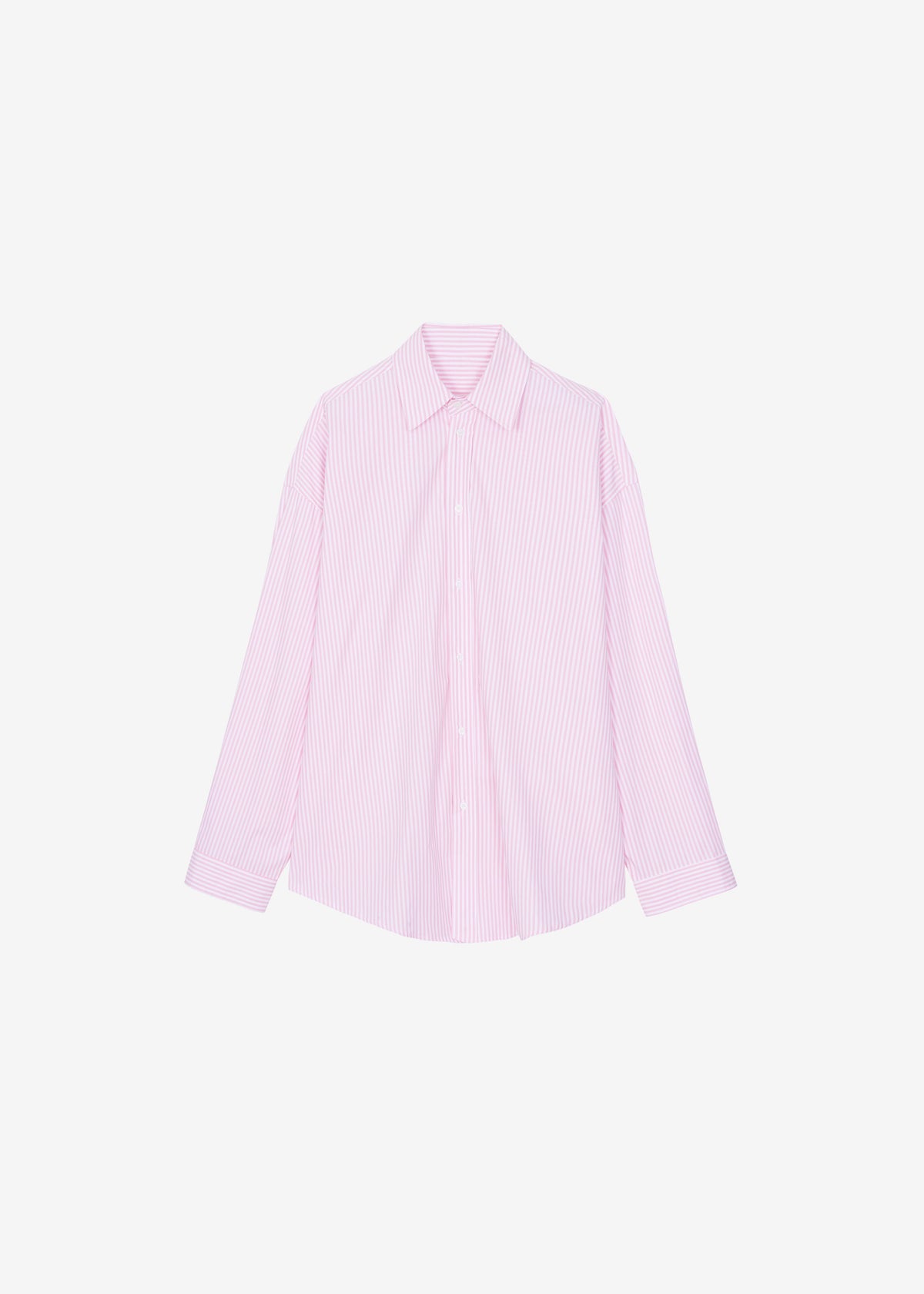 Rimini Oversized Poplin Shirt - Pink/White Stripe – view 12 of 12
