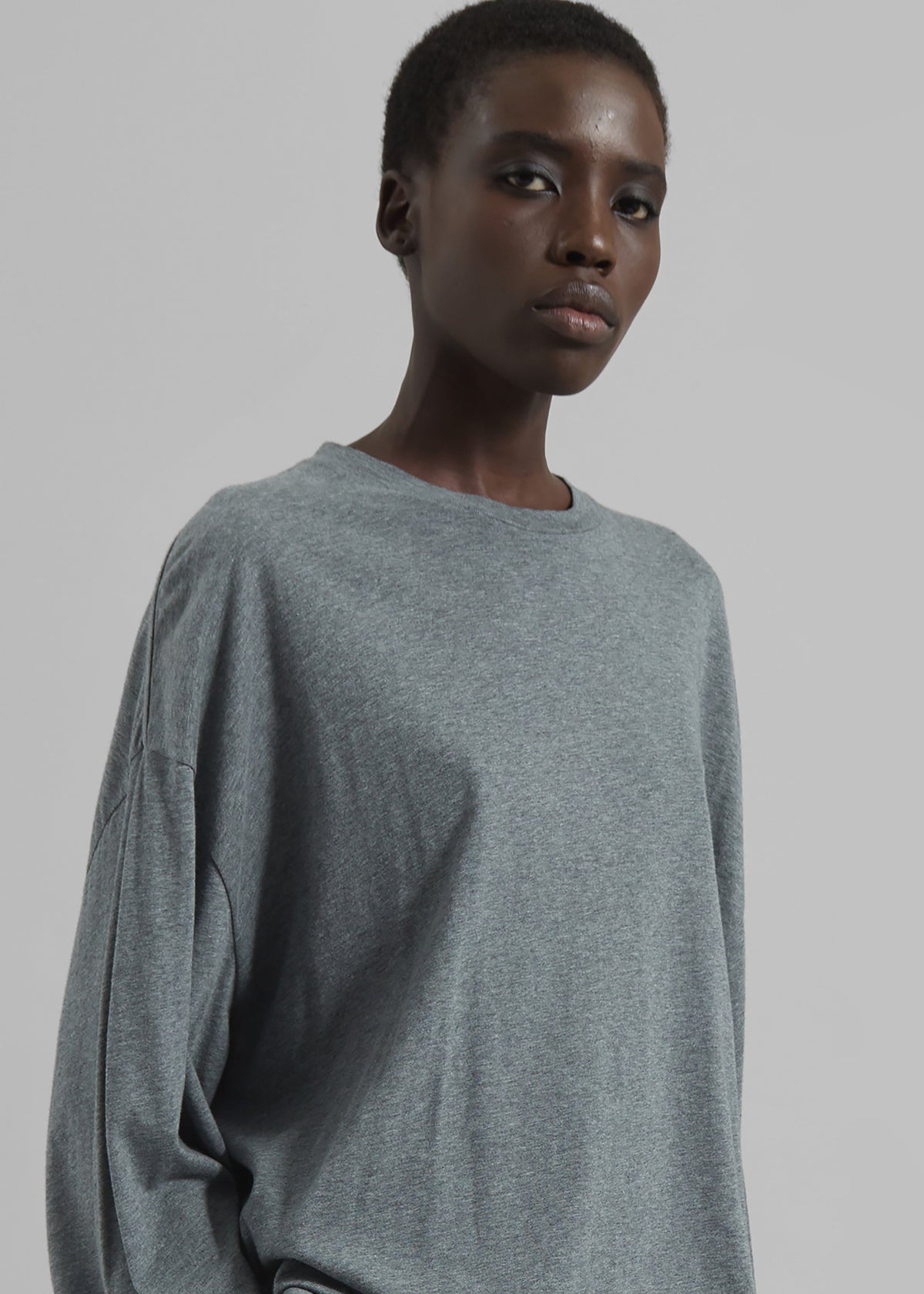 Rio Oversized Sleeve Tee - Dark Grey Melange – view 4 of 8