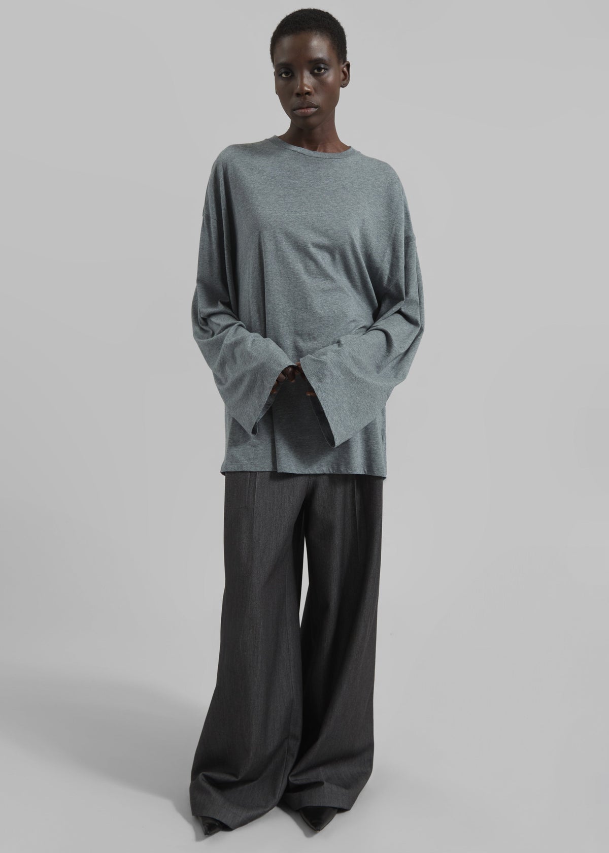 Rio Oversized Sleeve Tee - Dark Grey Melange – view 1 of 8