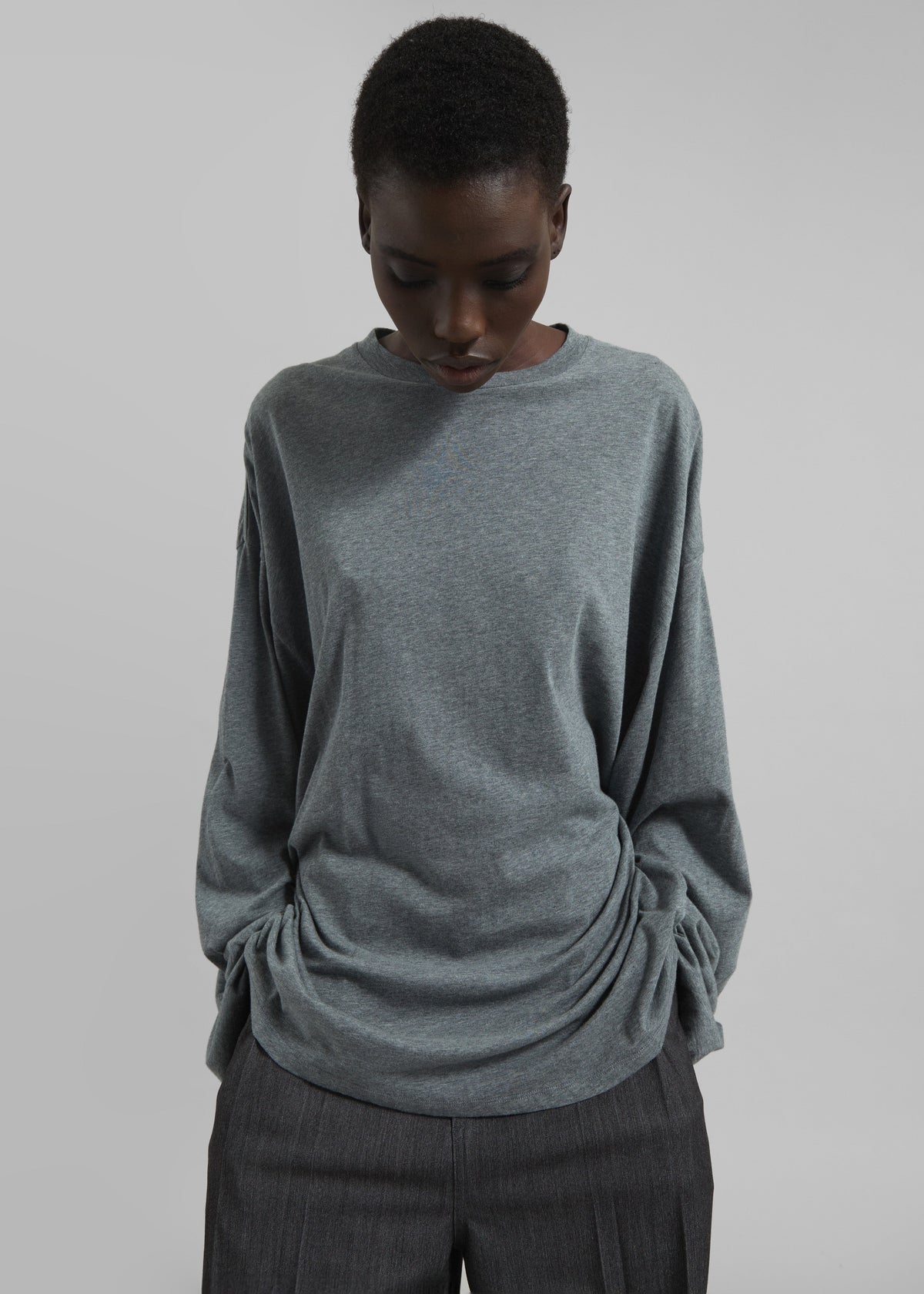 Rio Oversized Sleeve Tee - Dark Grey Melange – view 6 of 8