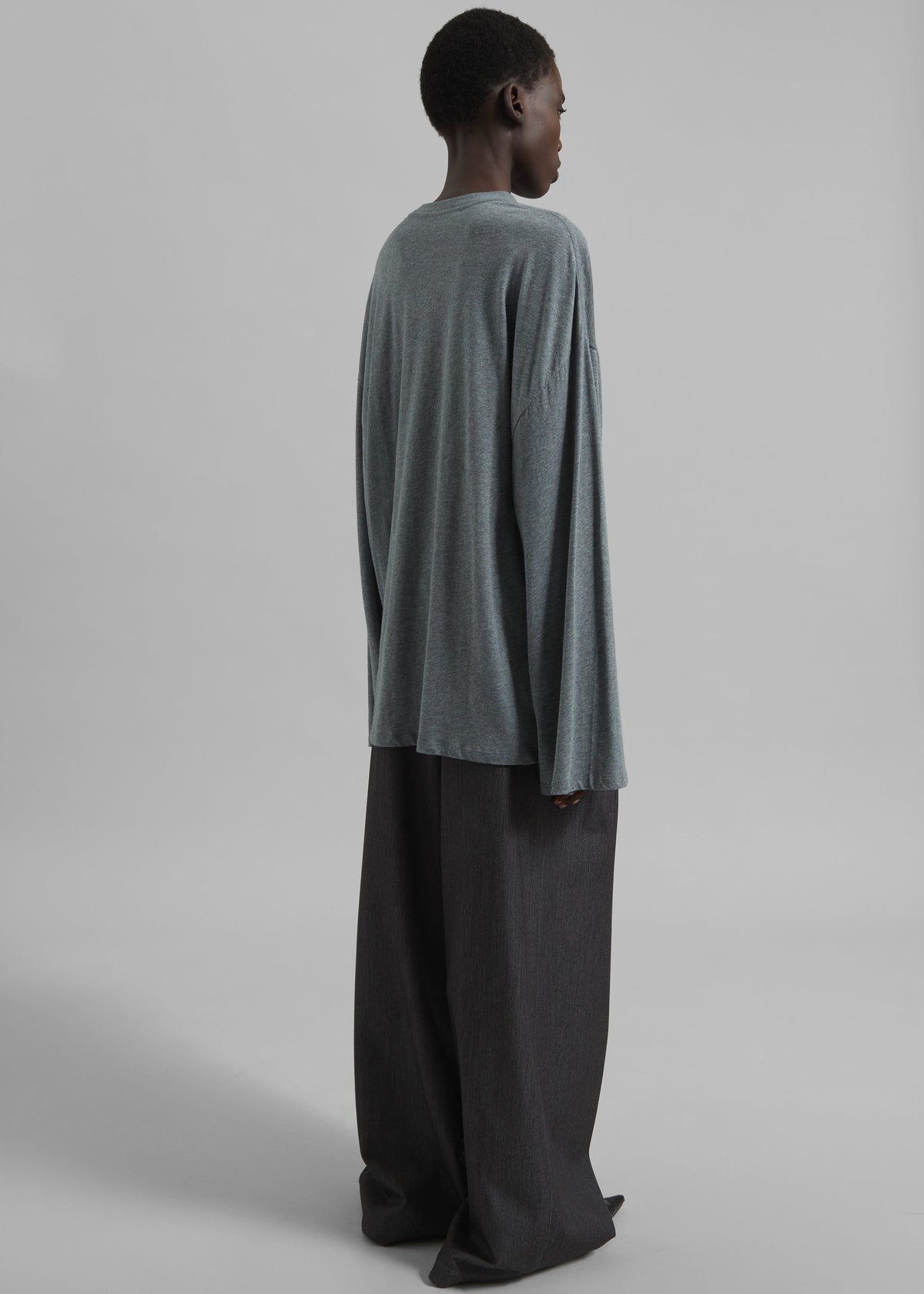 Rio Oversized Sleeve Tee - Dark Grey Melange – view 7 of 8