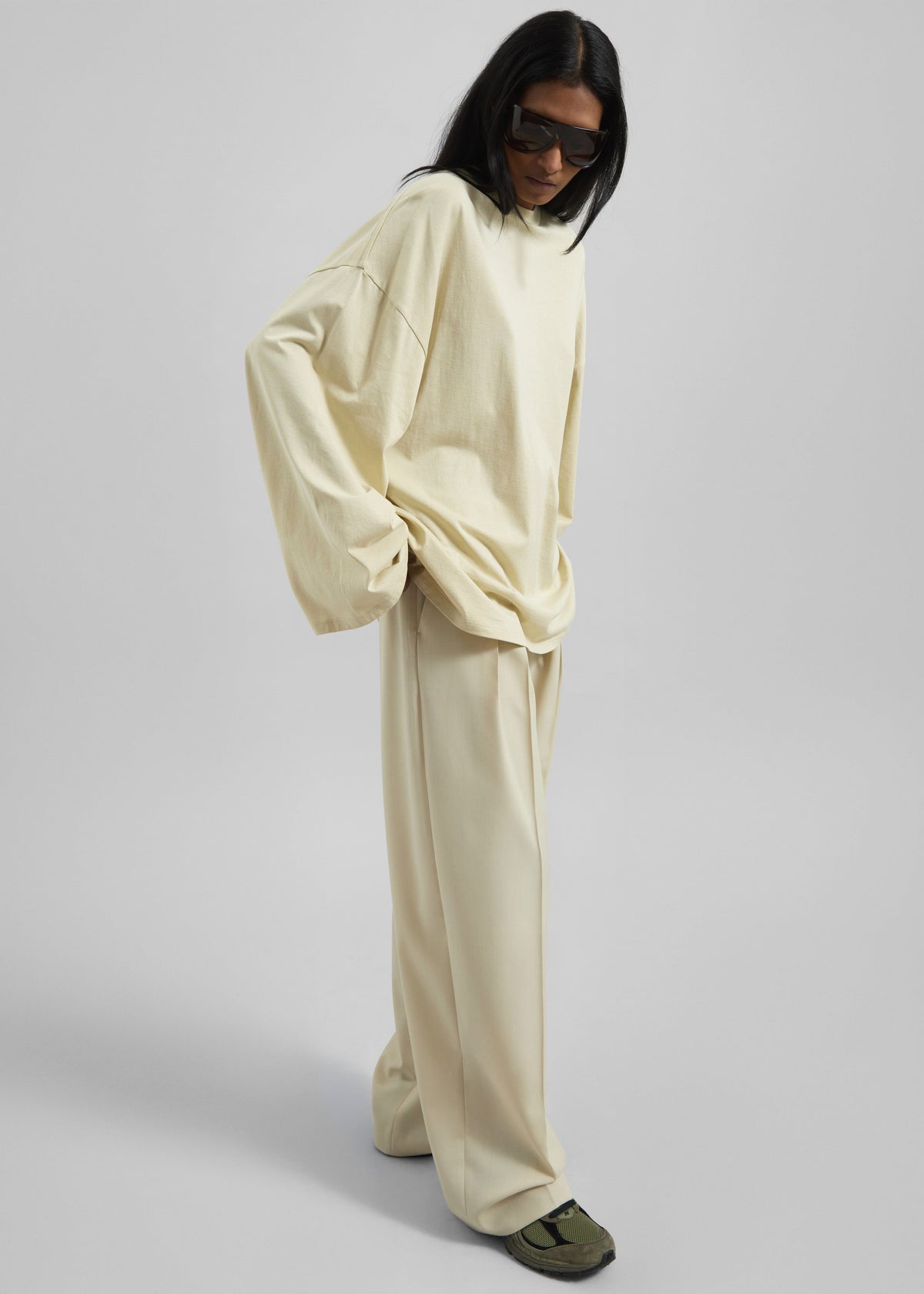 Rio Oversized Sleeve Tee - Cement – view 1 of 6