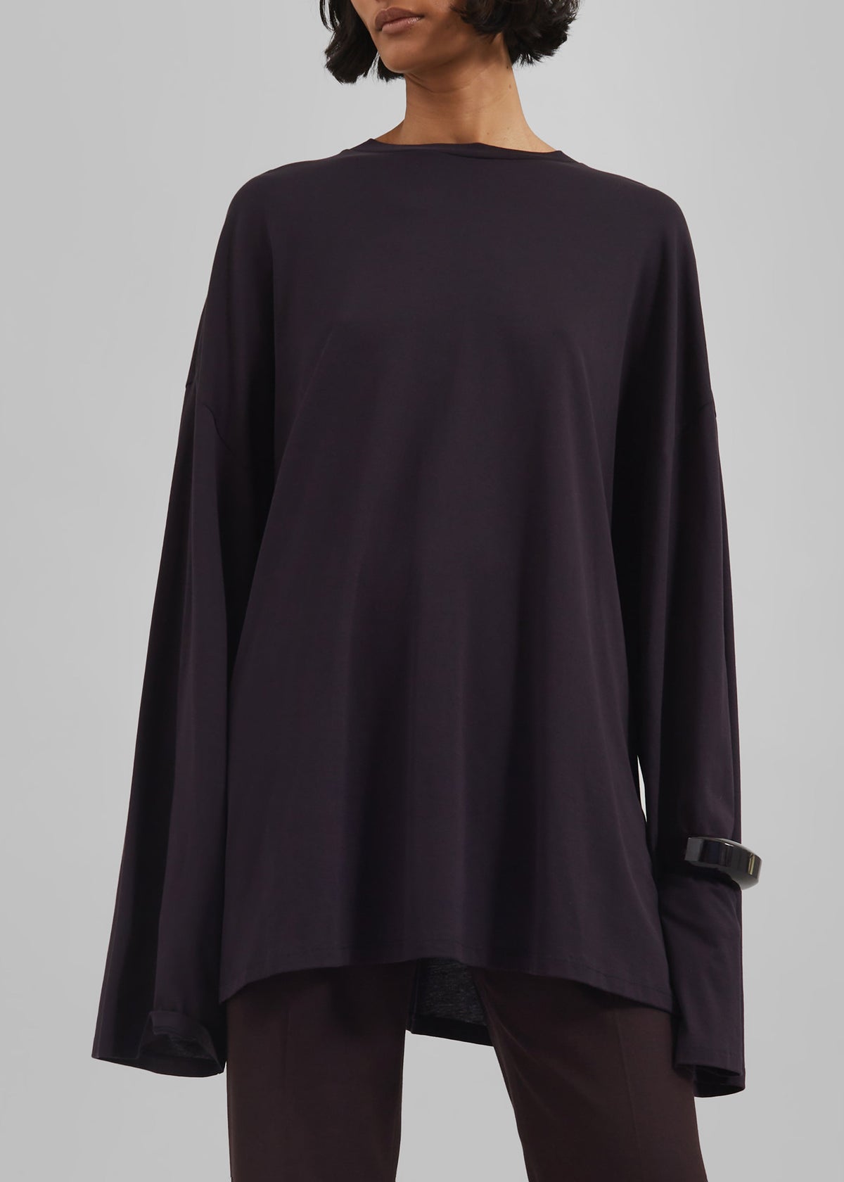 Rio Oversized Sleeve Tee - Dark Plum – view 3 of 8