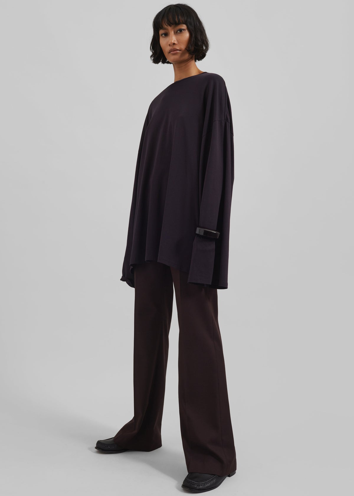 Rio Oversized Sleeve Tee - Dark Plum – view 4 of 8