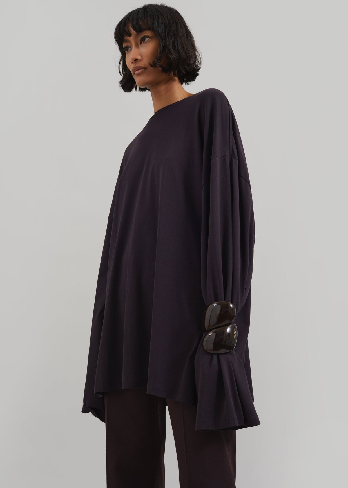 Rio Oversized Sleeve Tee - Dark Plum – view 2 of 8