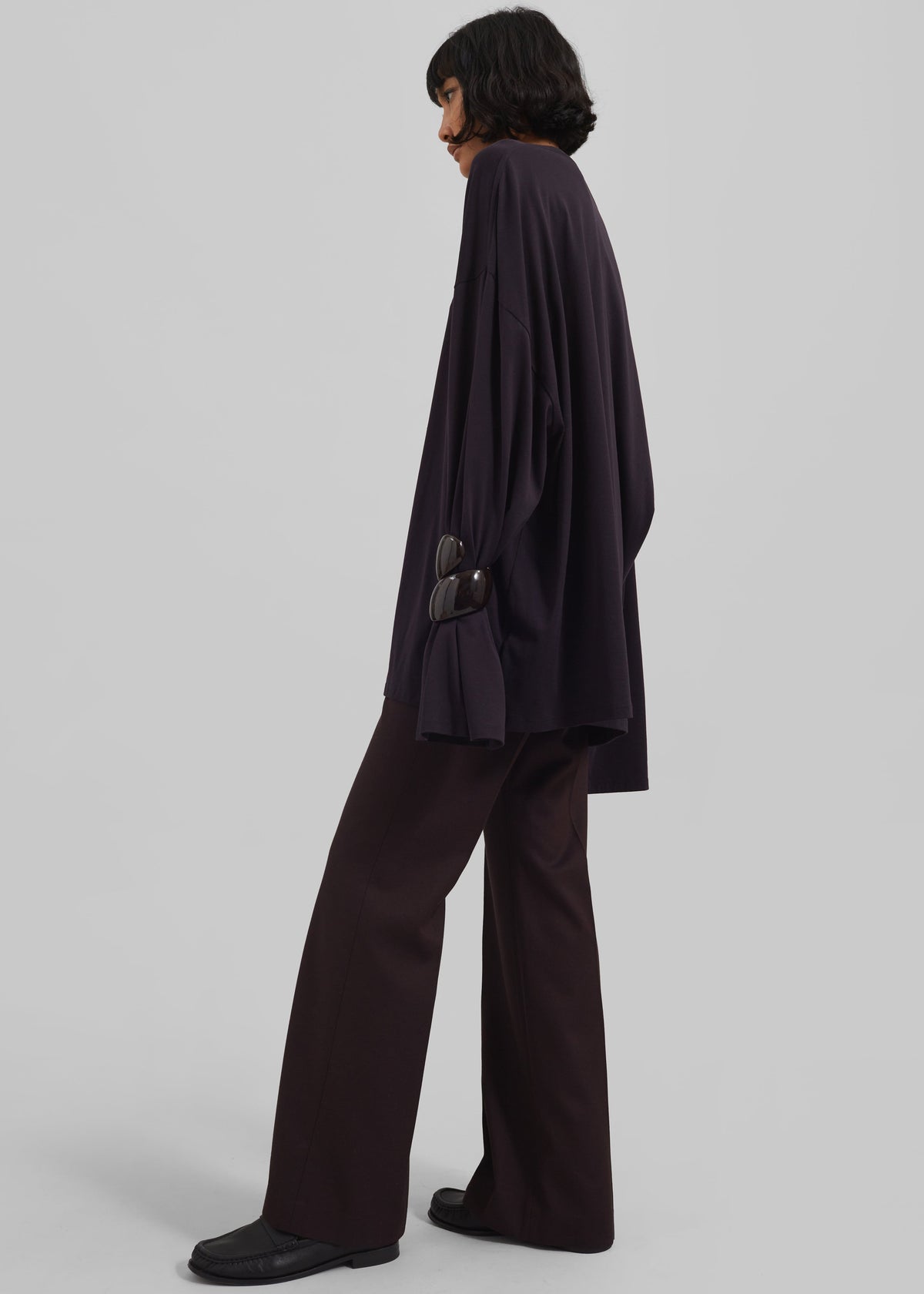Rio Oversized Sleeve Tee - Dark Plum – view 6 of 8
