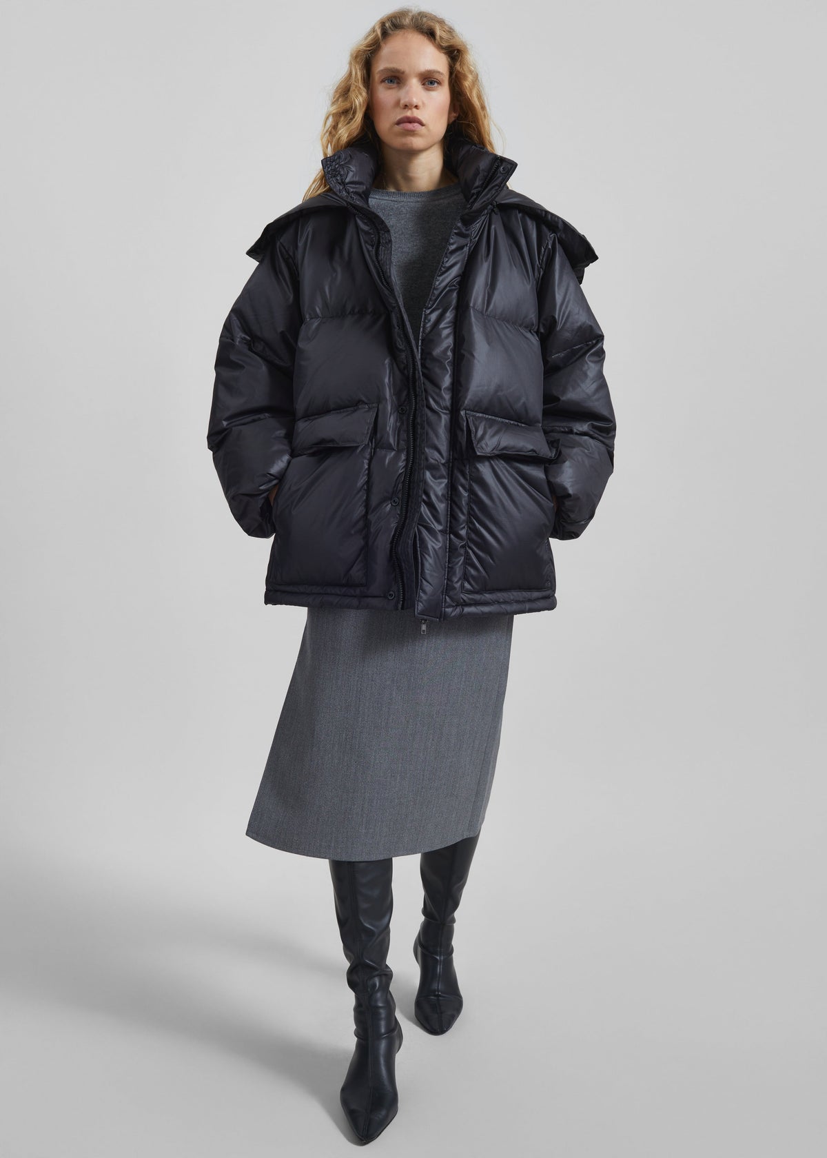 Riom Hooded Puffer Jacket - Black – view 2 of 7