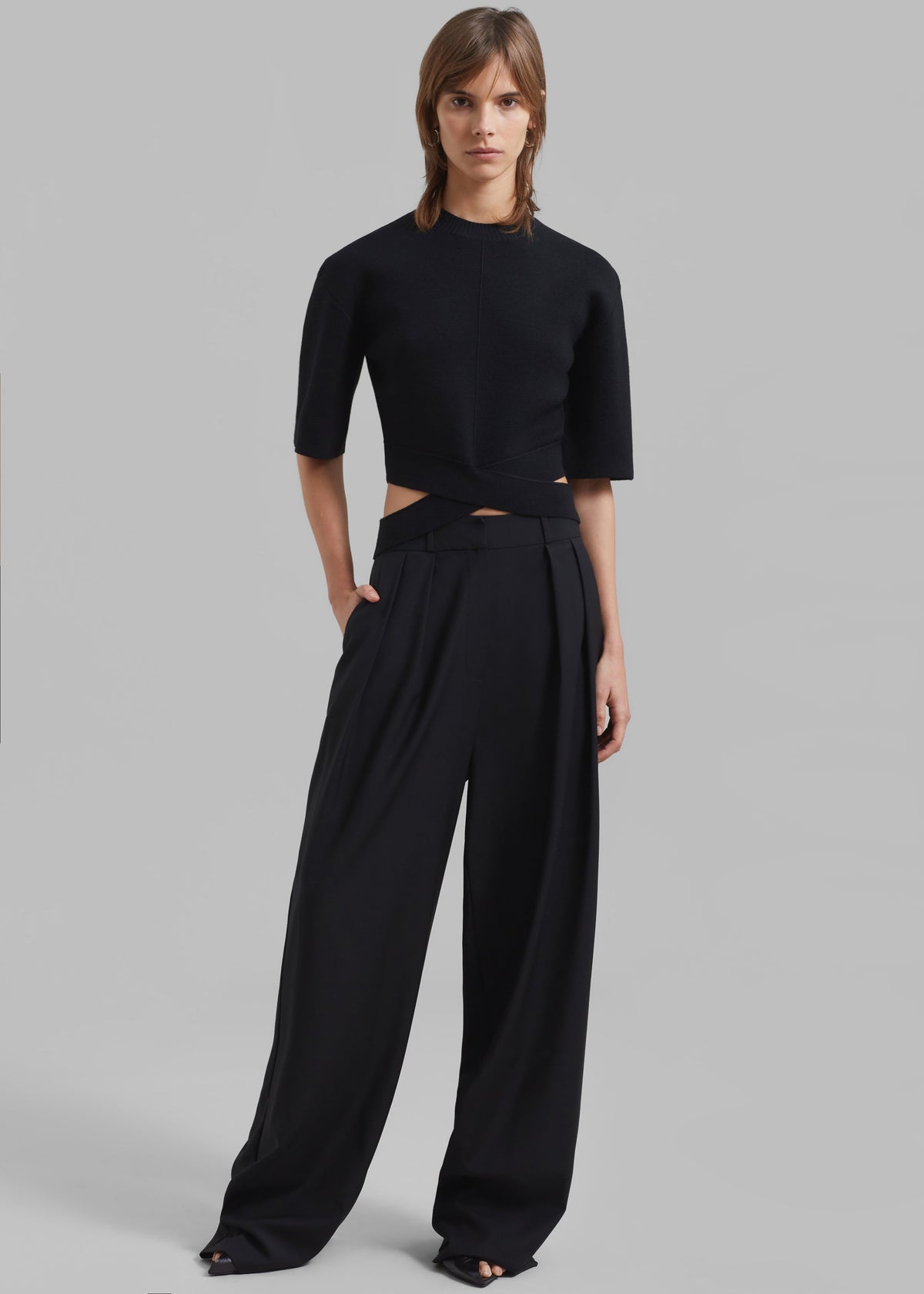 Ripley Pleated Trousers - Black – view 4 of 9