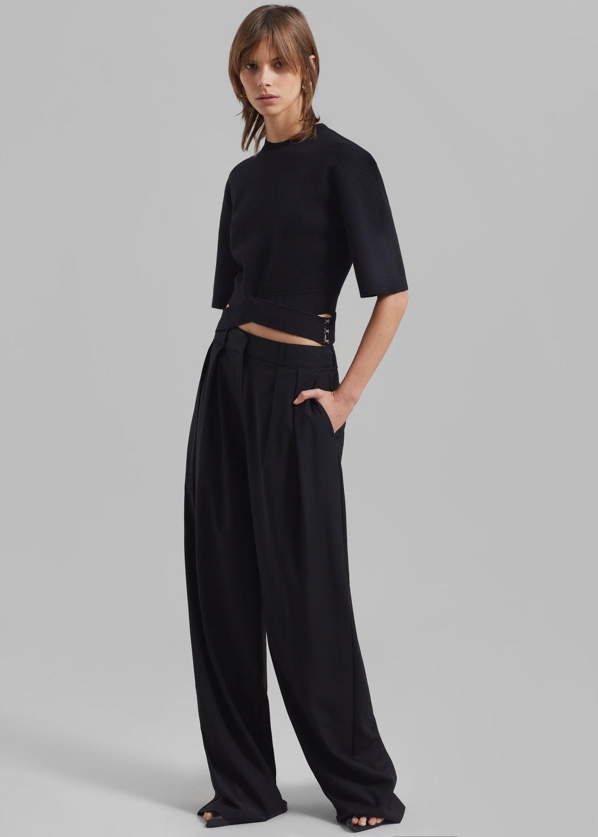 Ripley Pleated Trousers - Black – view 1 of 9