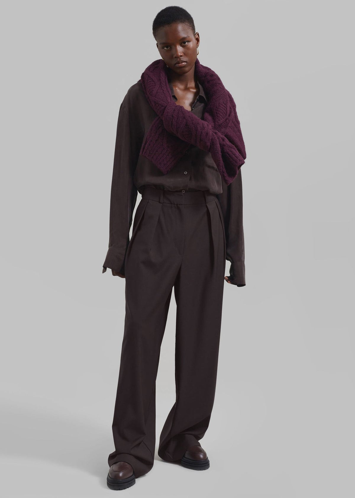 Ripley Pleated Trousers - Brown – view 1 of 9