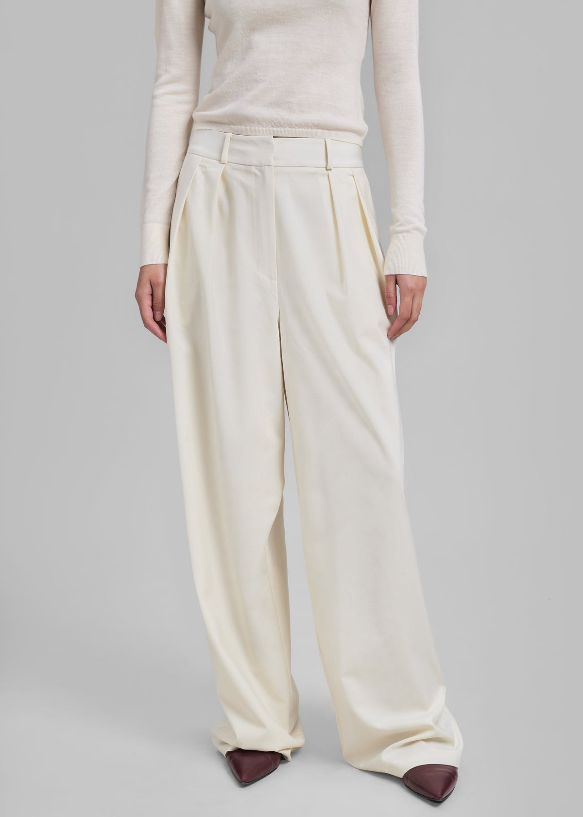 Ripley Pleated Trousers - Ivory – view 3 of 8