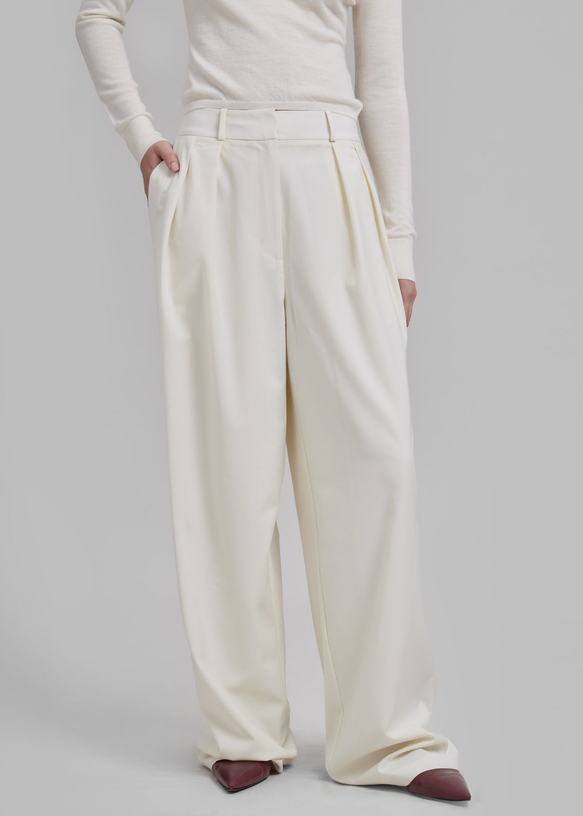 Ripley Pleated Trousers - Ivory – view 6 of 8