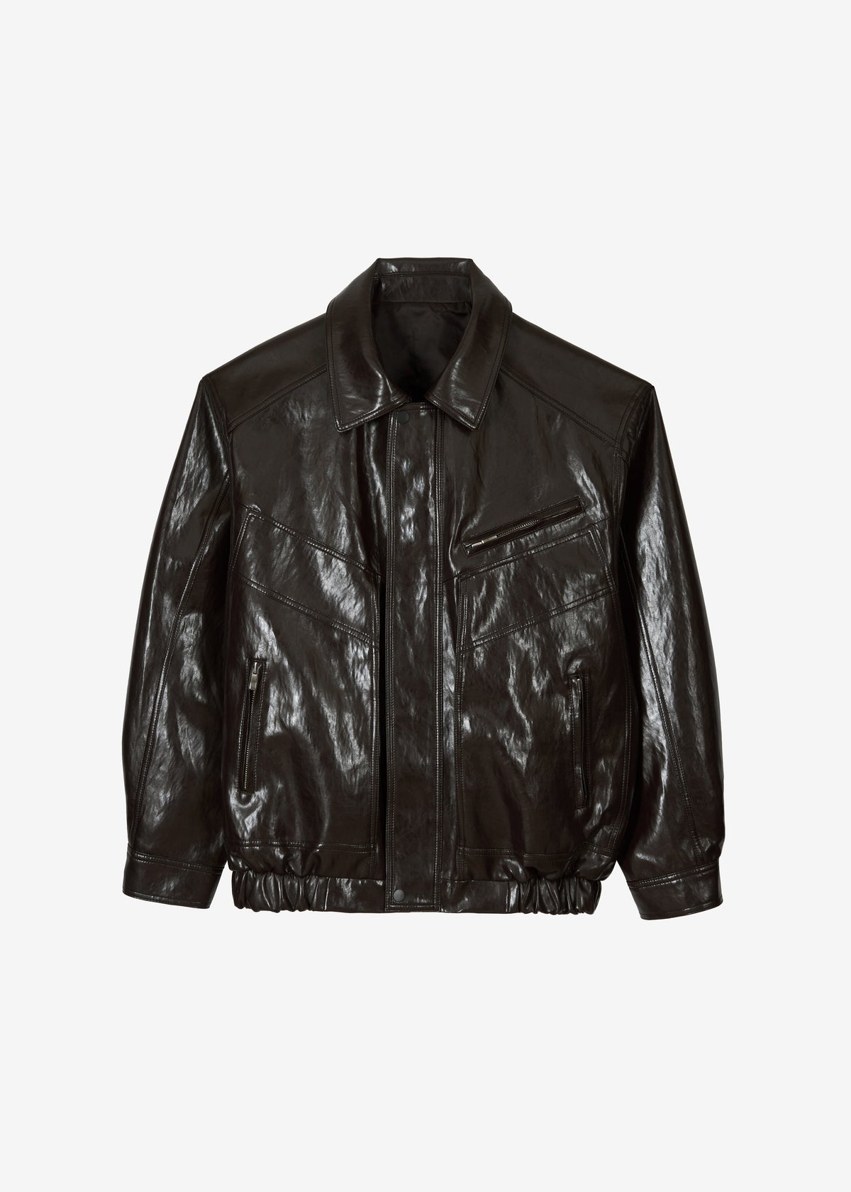 Risner Faux Leather Jacket - Dark Brown – view 12 of 12