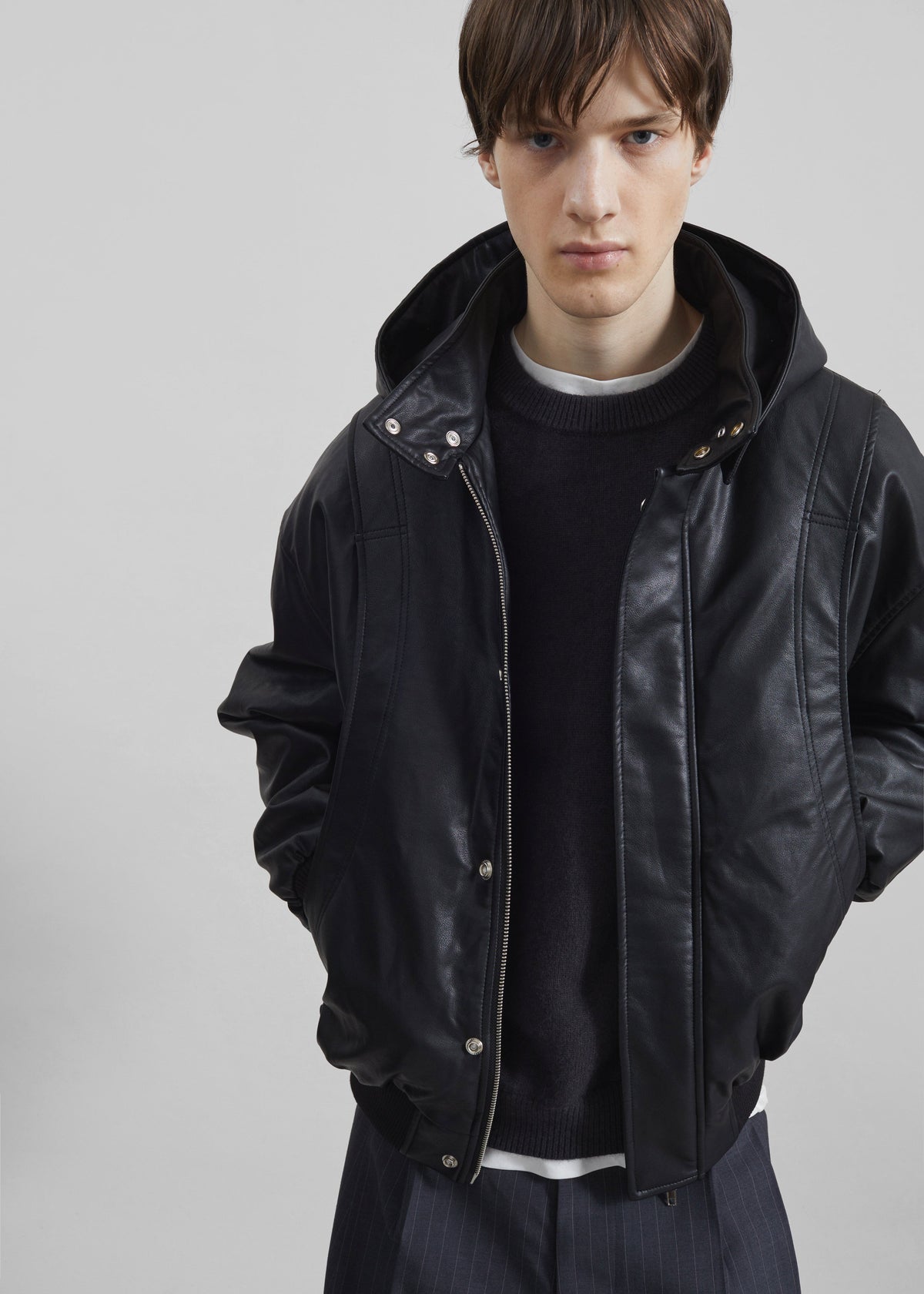 Risor Faux Leather Jacket - Black – view 1 of 8