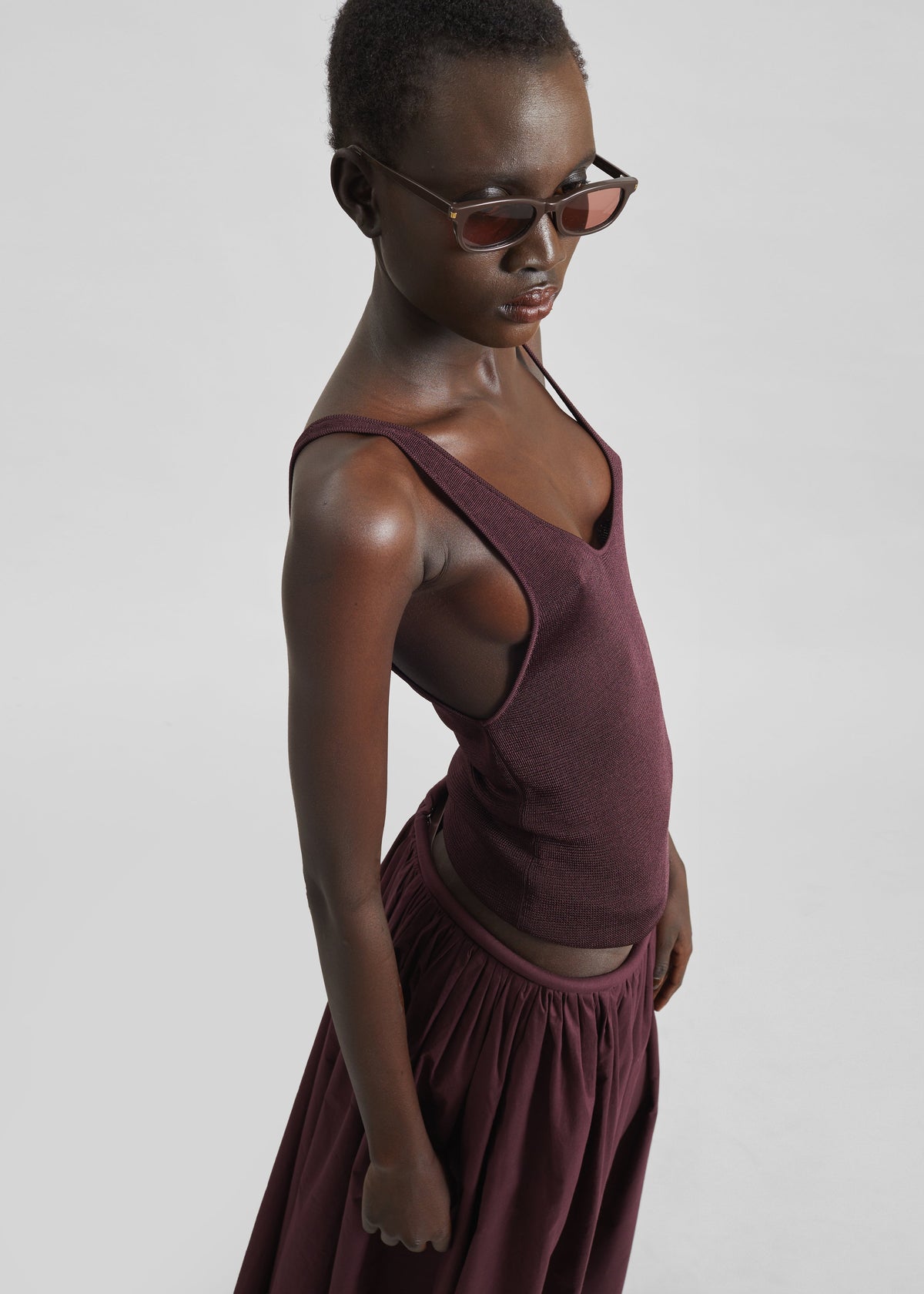 Rivo Knit Tank Top - Burgundy – view 6 of 12
