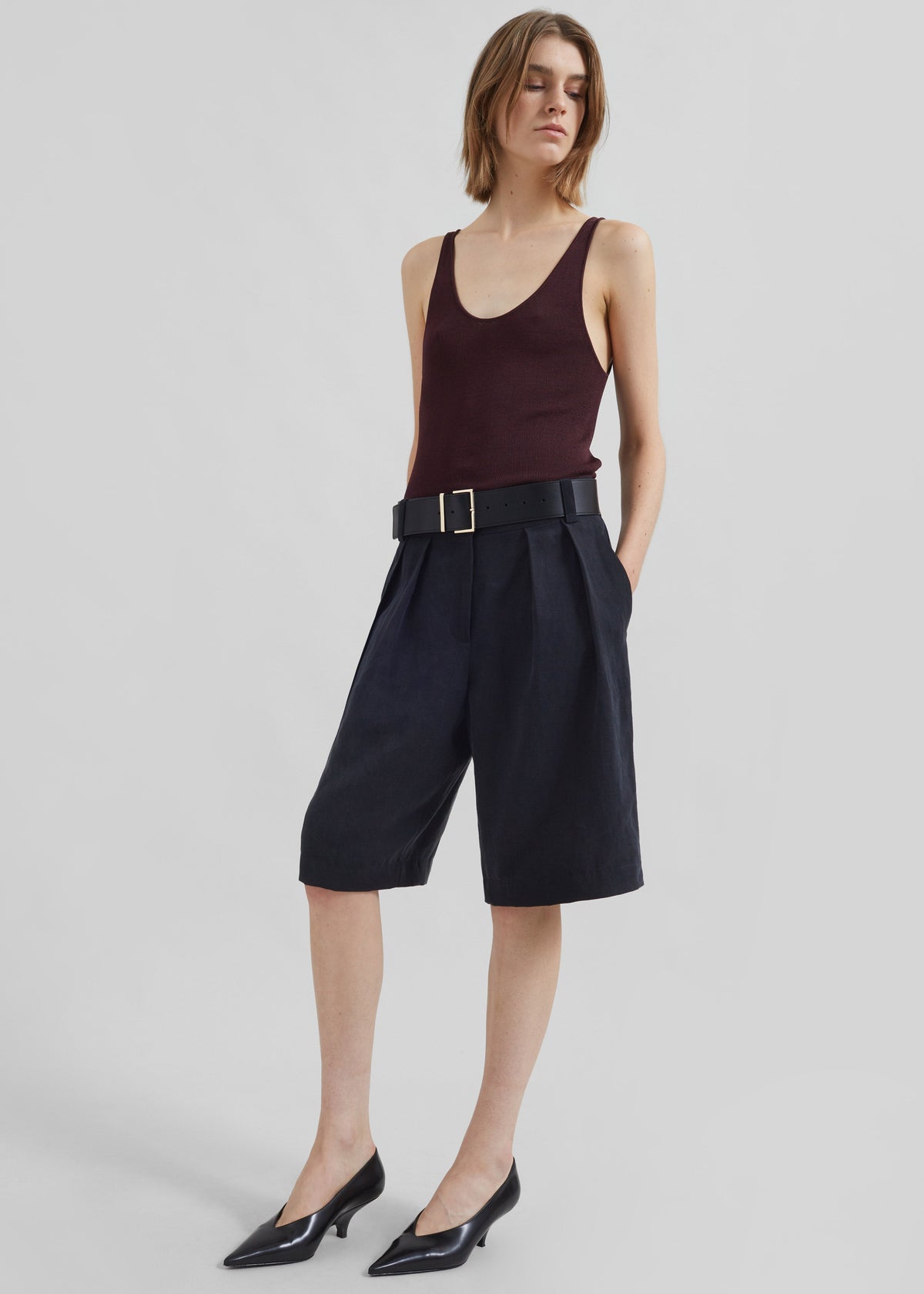 Rivo Knit Tank Top - Burgundy – view 8 of 12