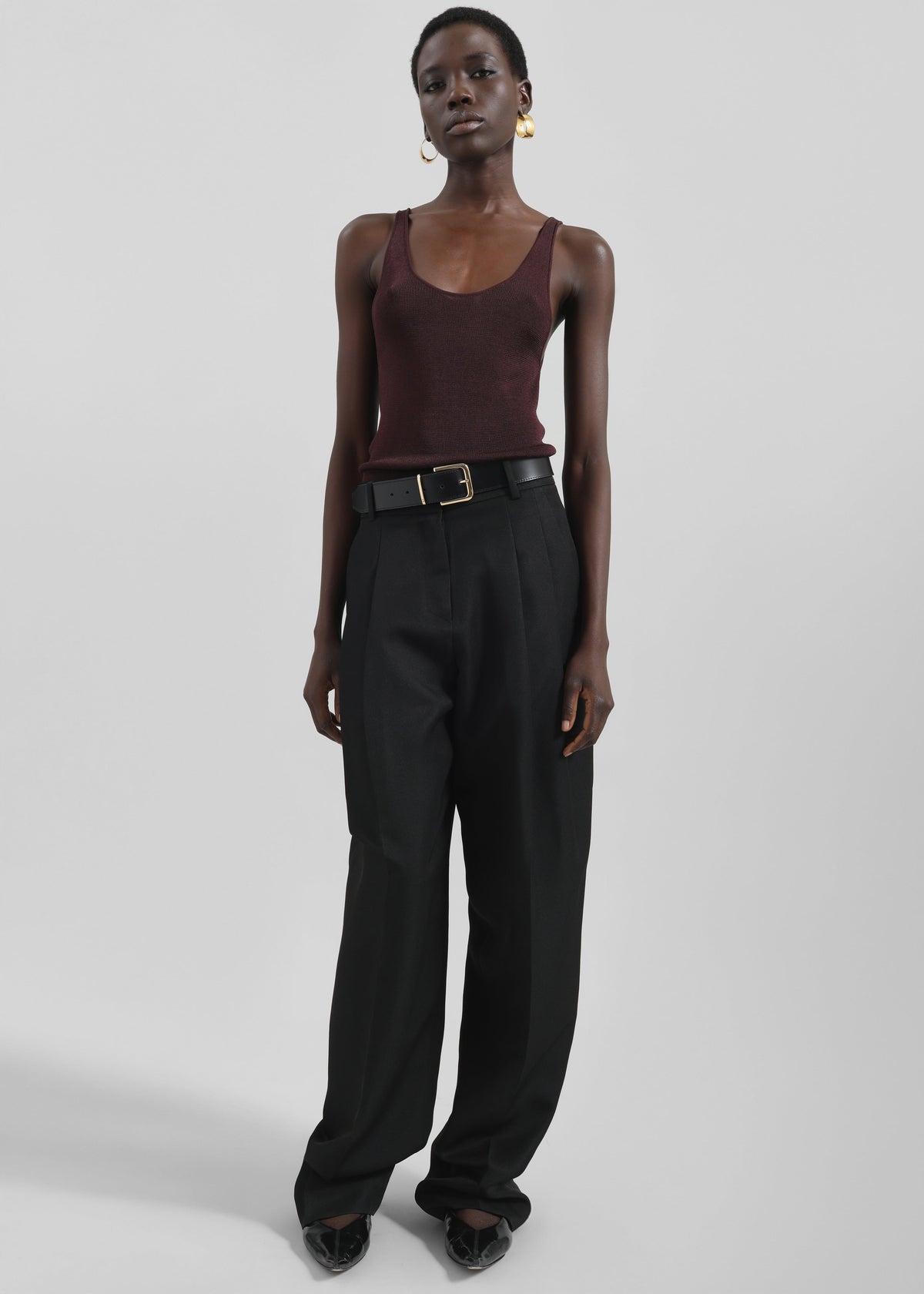 Rivo Knit Tank Top - Burgundy – view 5 of 12