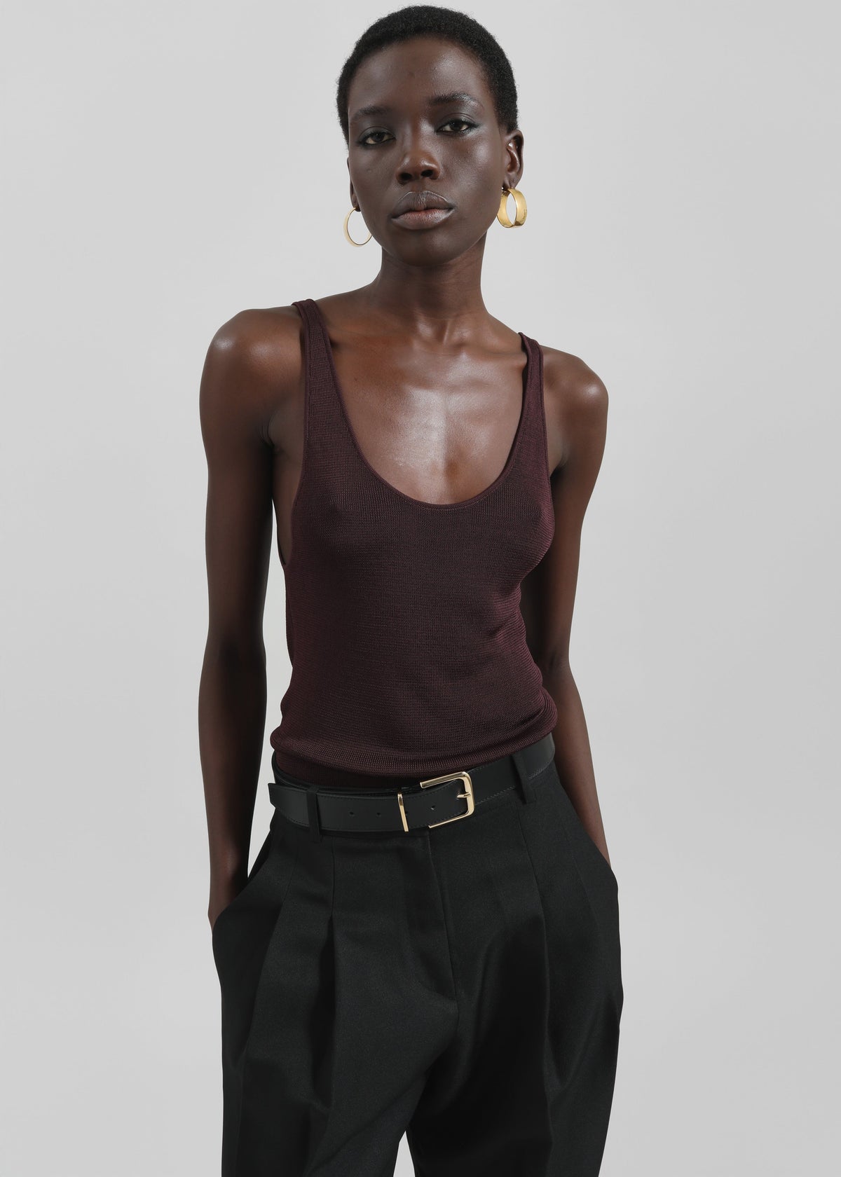 Rivo Knit Tank Top - Burgundy – view 1 of 12