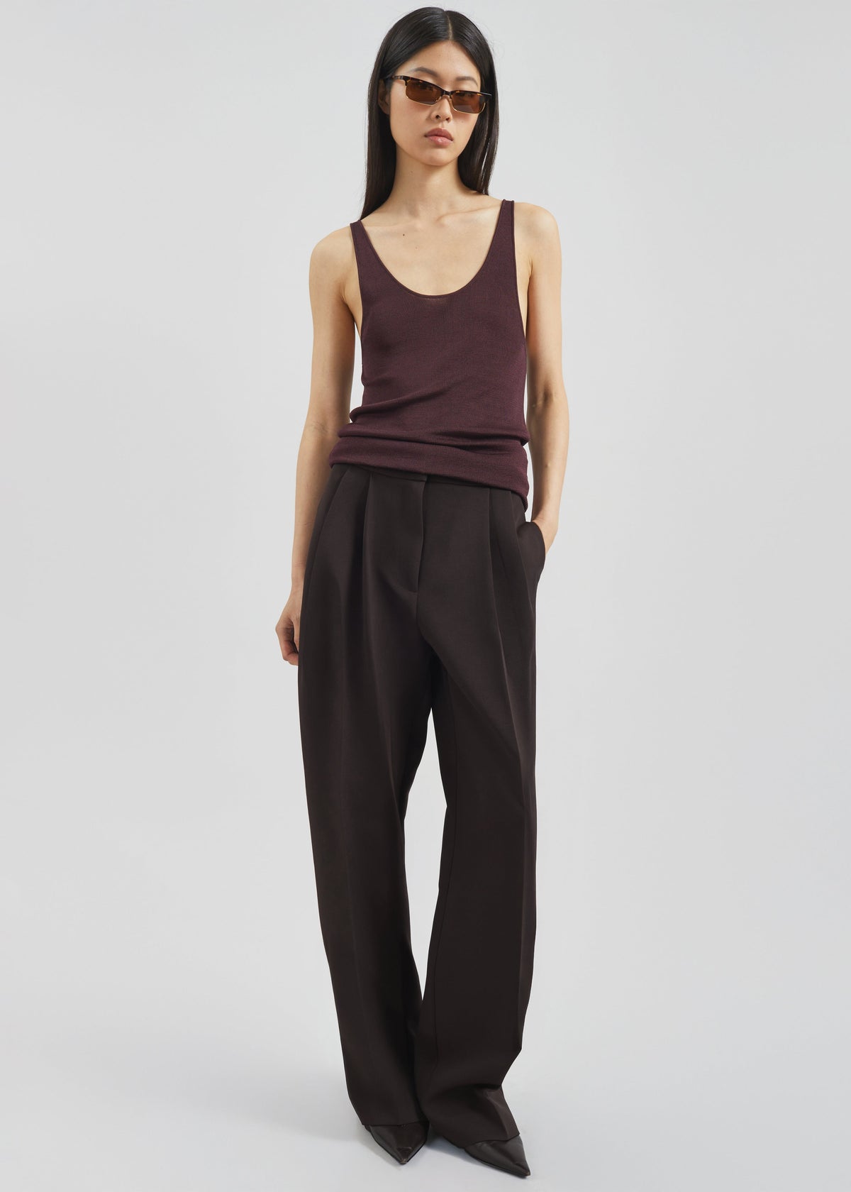 Rivo Knit Tank Top - Burgundy – view 7 of 12