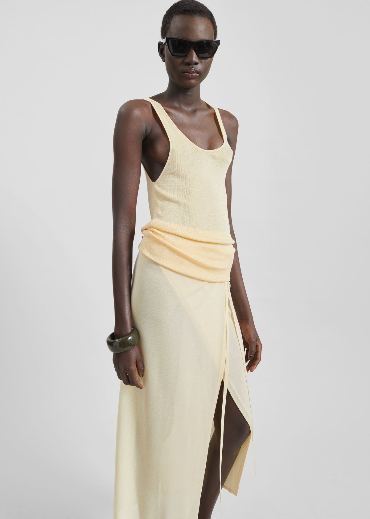Rivo Knit Tank Top - Pale Yellow – view 4 of 6