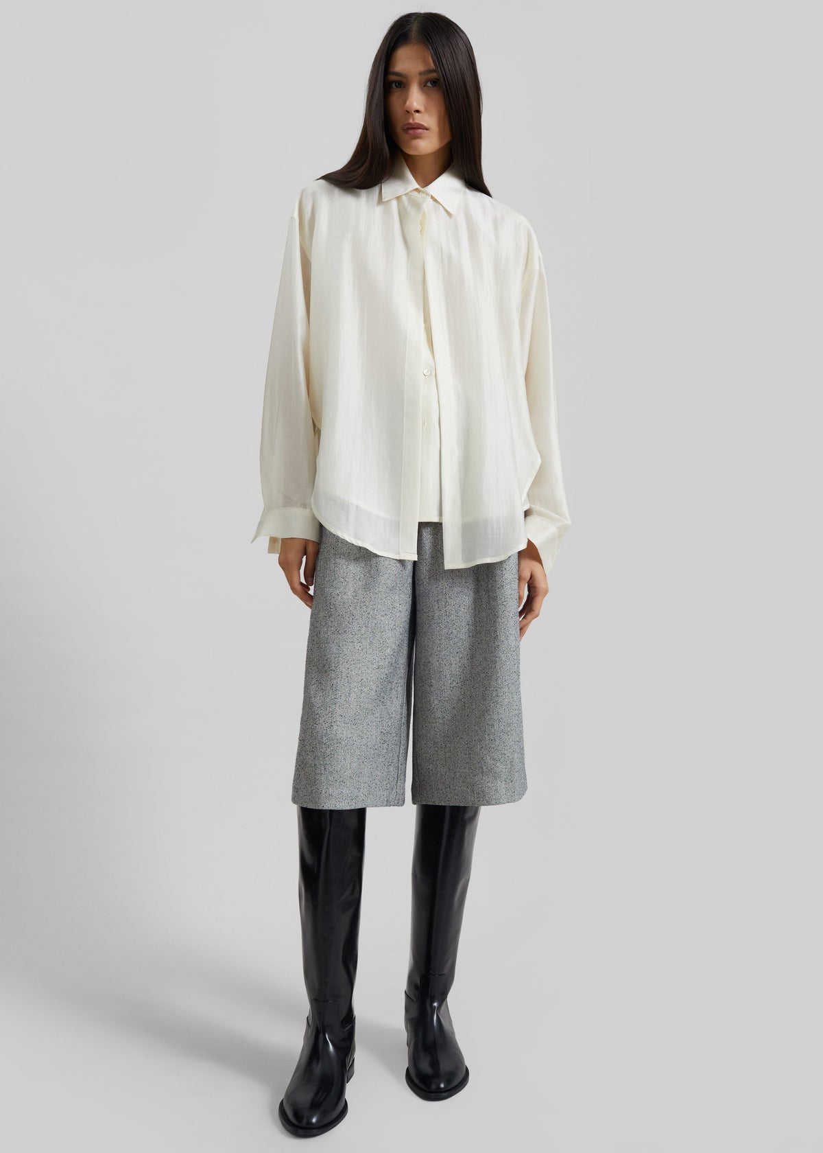 Roanne Fluid Double Shirt - Cream – view 4 of 7