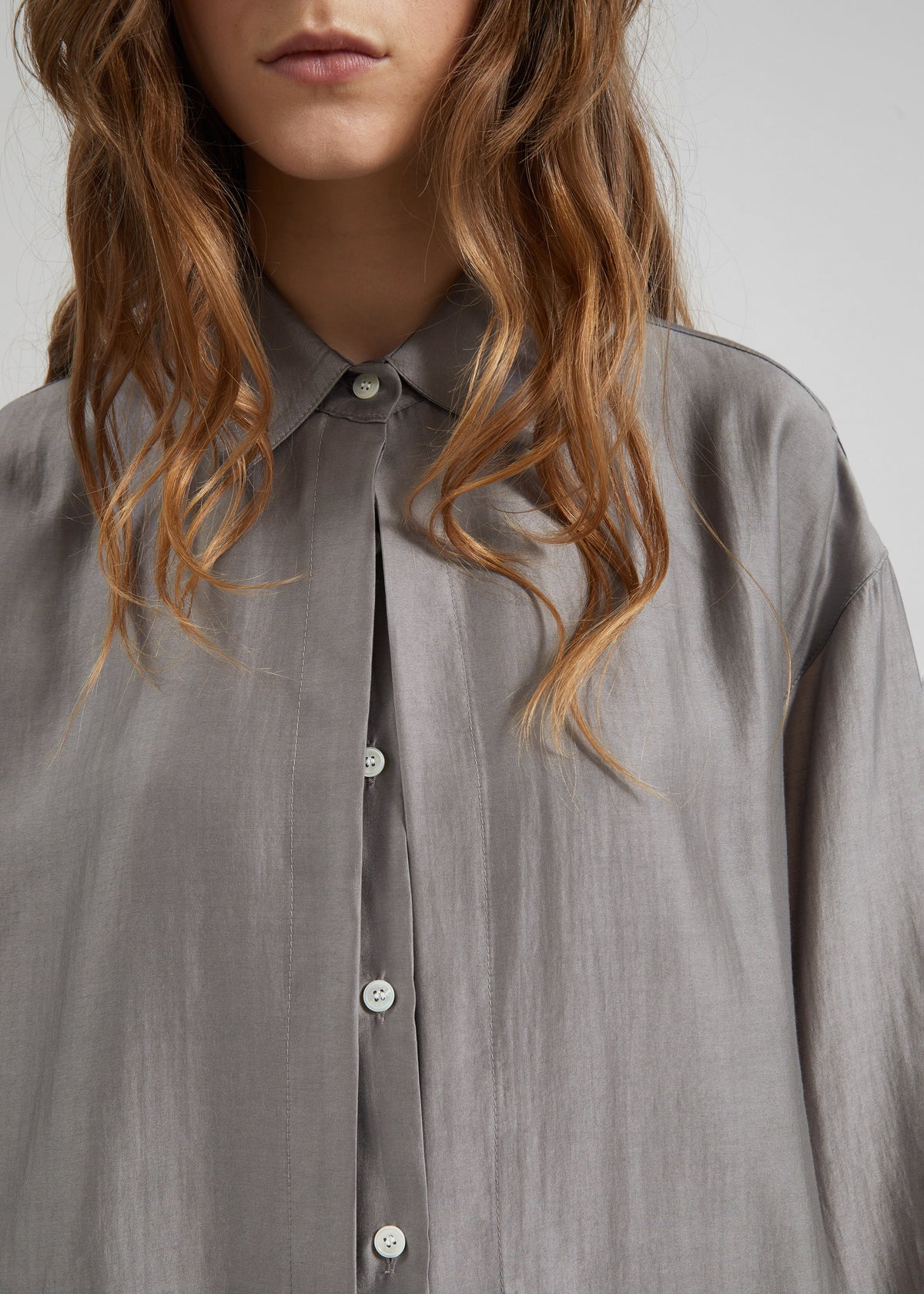 Roanne Fluid Double Shirt - Steel Grey – view 3 of 6