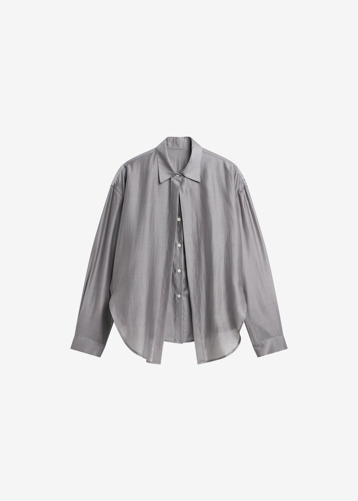 Roanne Fluid Double Shirt - Steel Grey – view 6 of 6