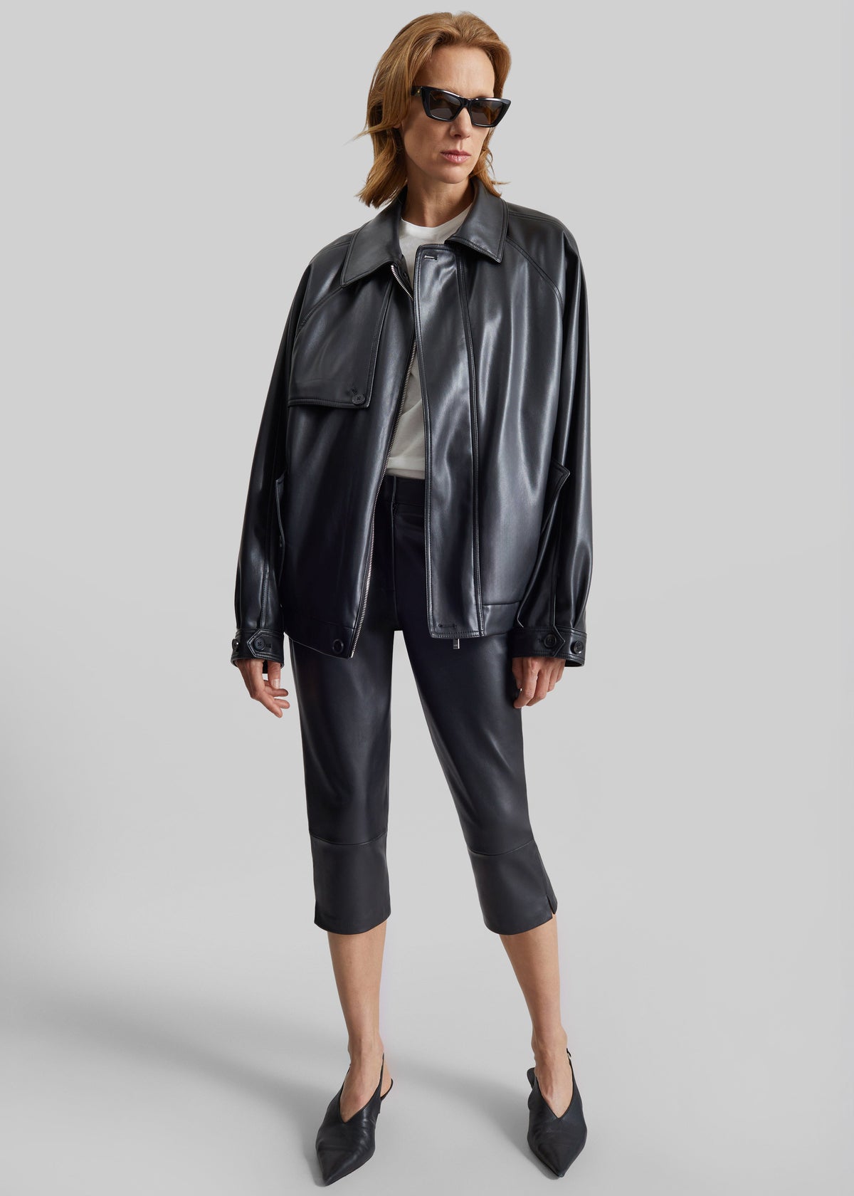 Roisin Faux Leather Jacket - Black – view 1 of 13