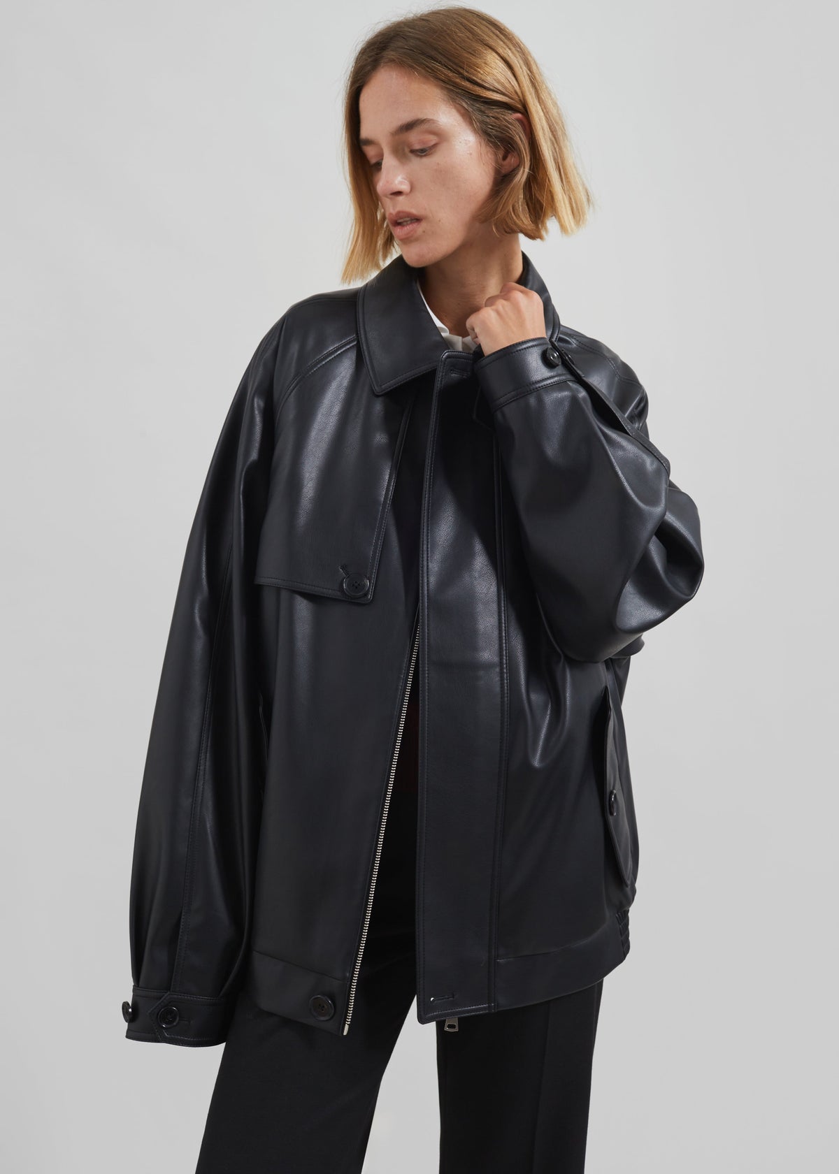 Roisin Faux Leather Jacket - Black – view 10 of 13
