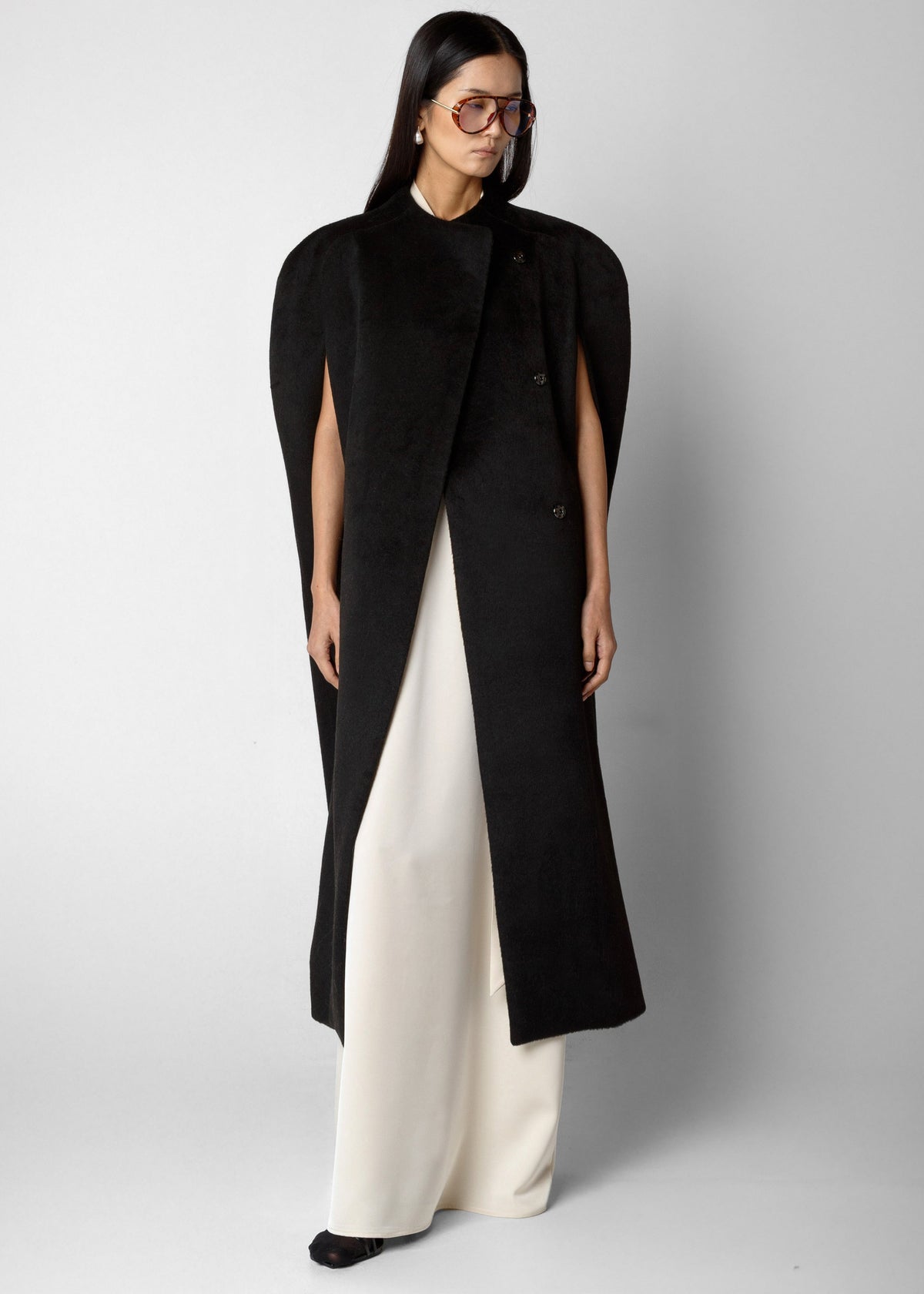 Roslev Cape Coat - Black – view 1 of 6