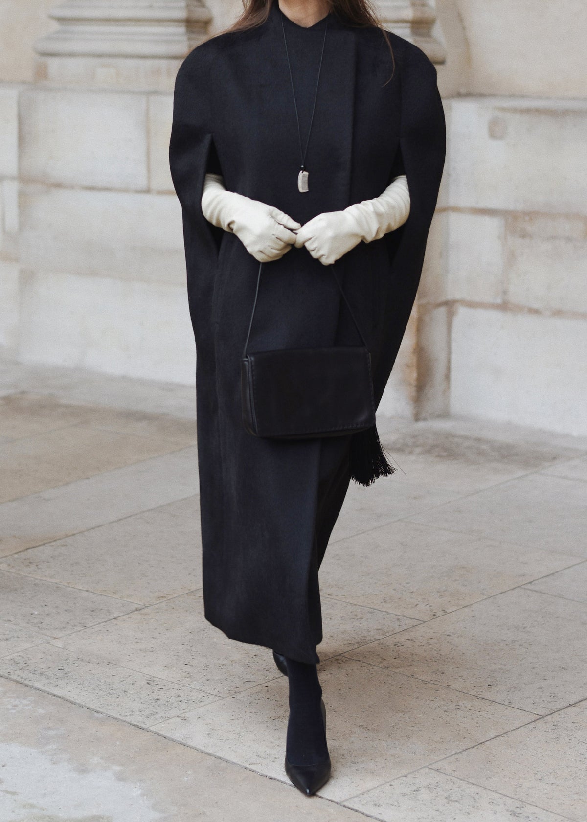 Roslev Cape Coat - Black – view 6 of 6