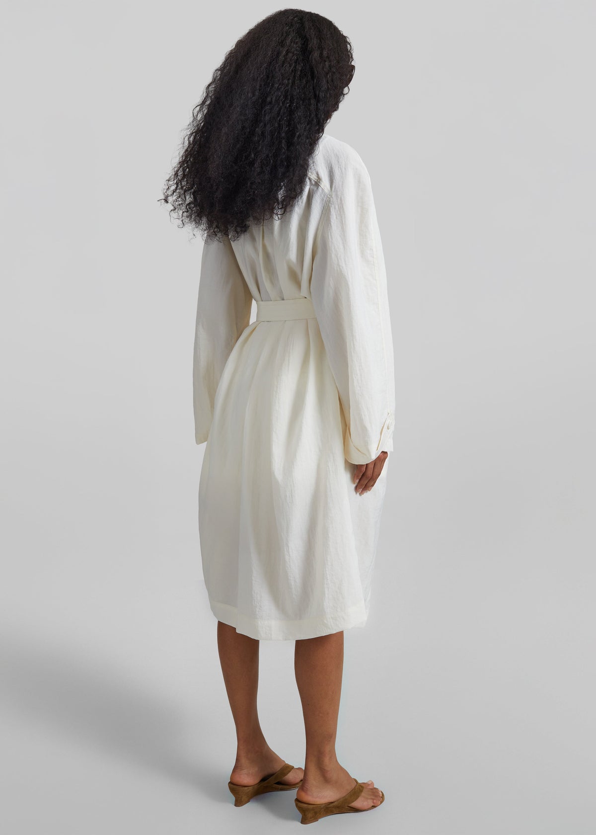 Rosora Sheer Fluid Trench Coat - Cream – view 8 of 9
